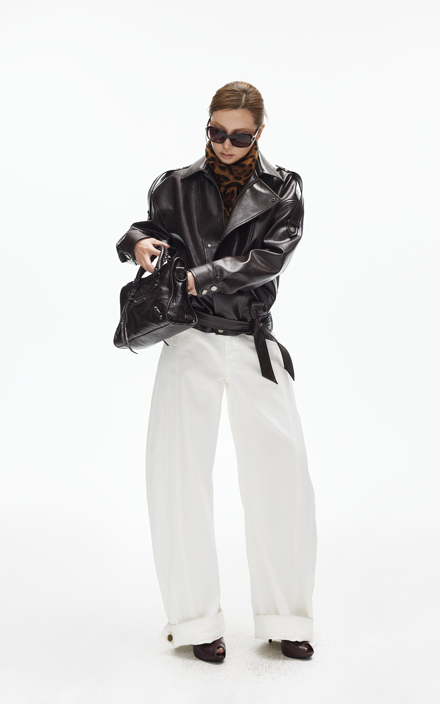 IAMXIAA Wide Leg Structured Denim Pants