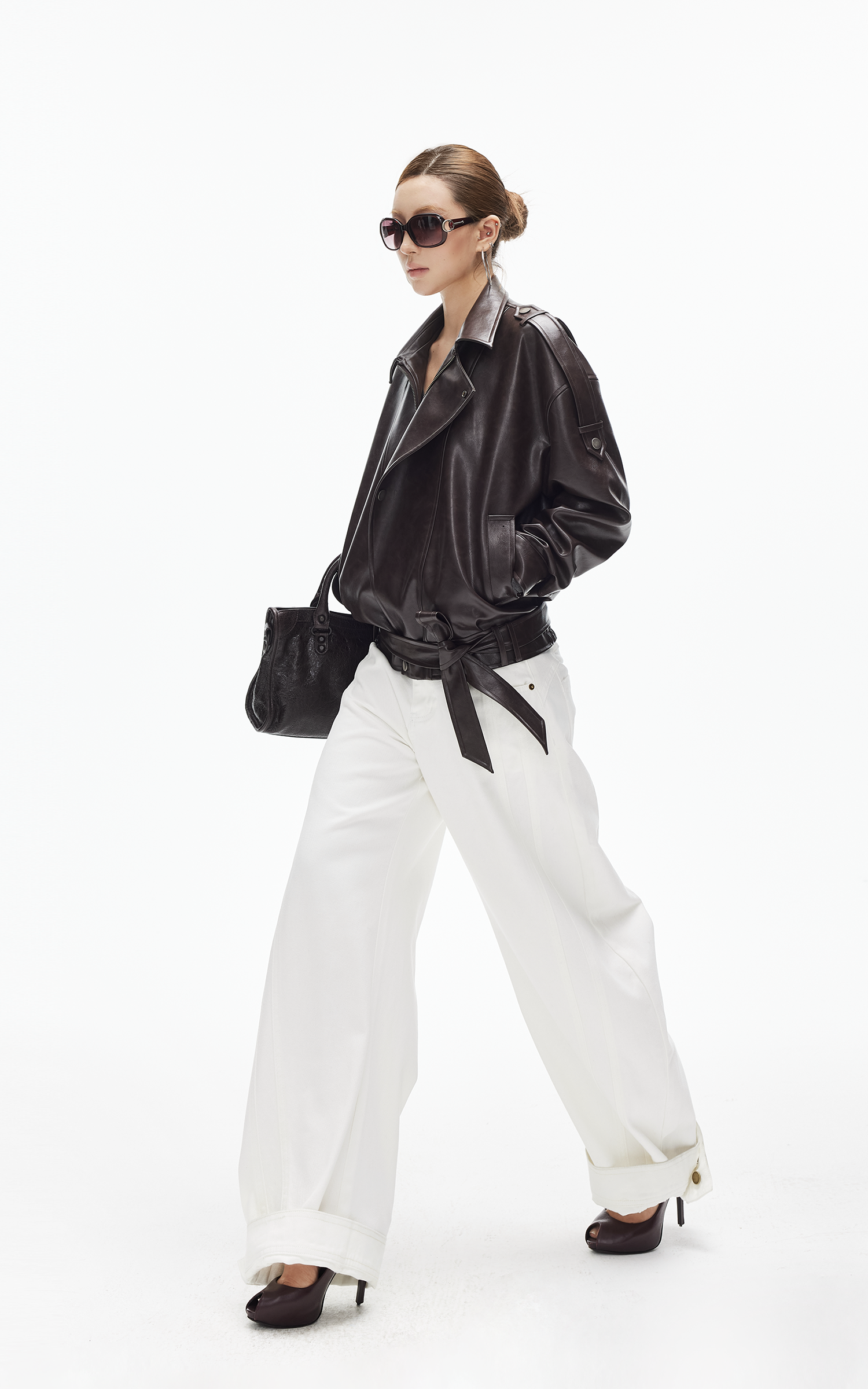 IAMXIAA Wide Leg Structured Denim Pants