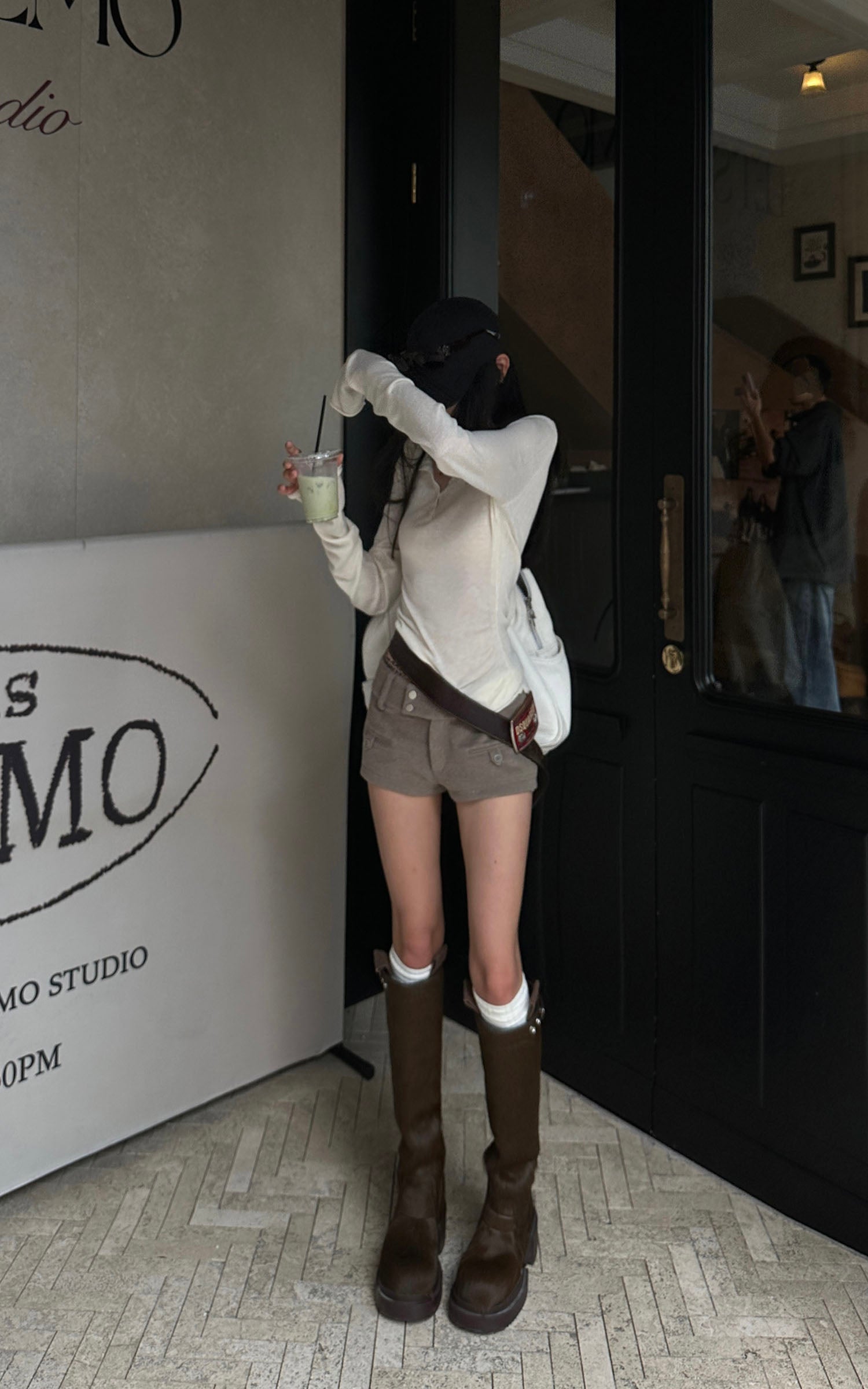 WARDEN EDGE アシンメトリックヘムリブニットTシャツ