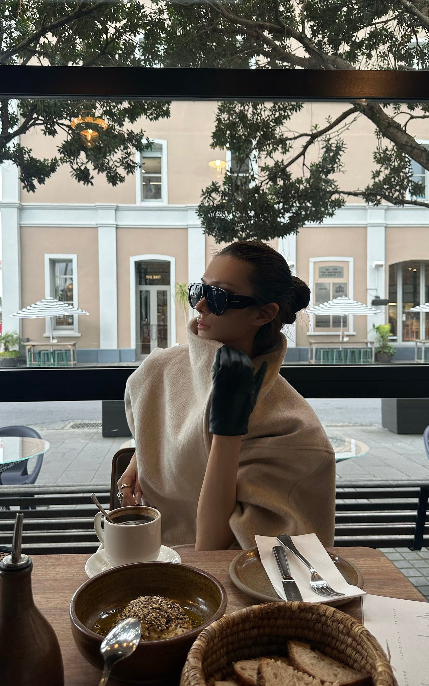 0122stepll Wool Stand-Collar Long Coat