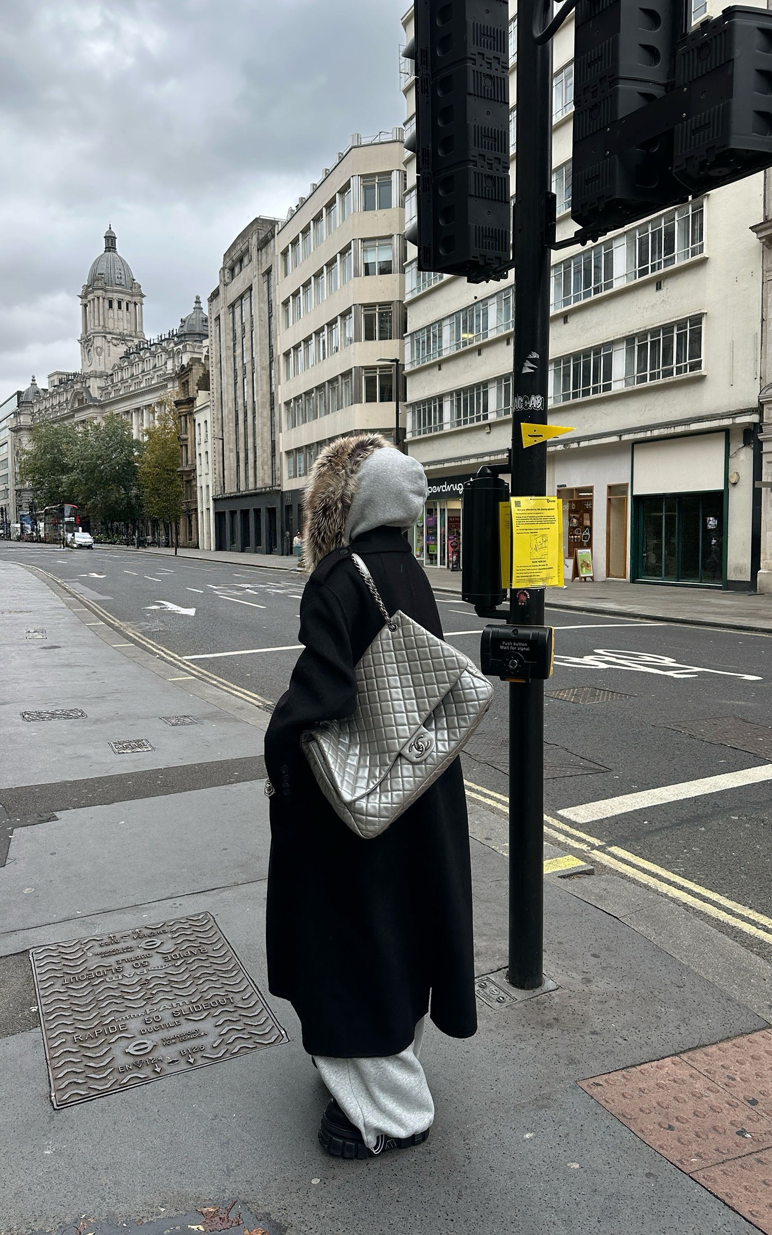 WARDEN EDGE ベルト付きダブルブレストウールコート