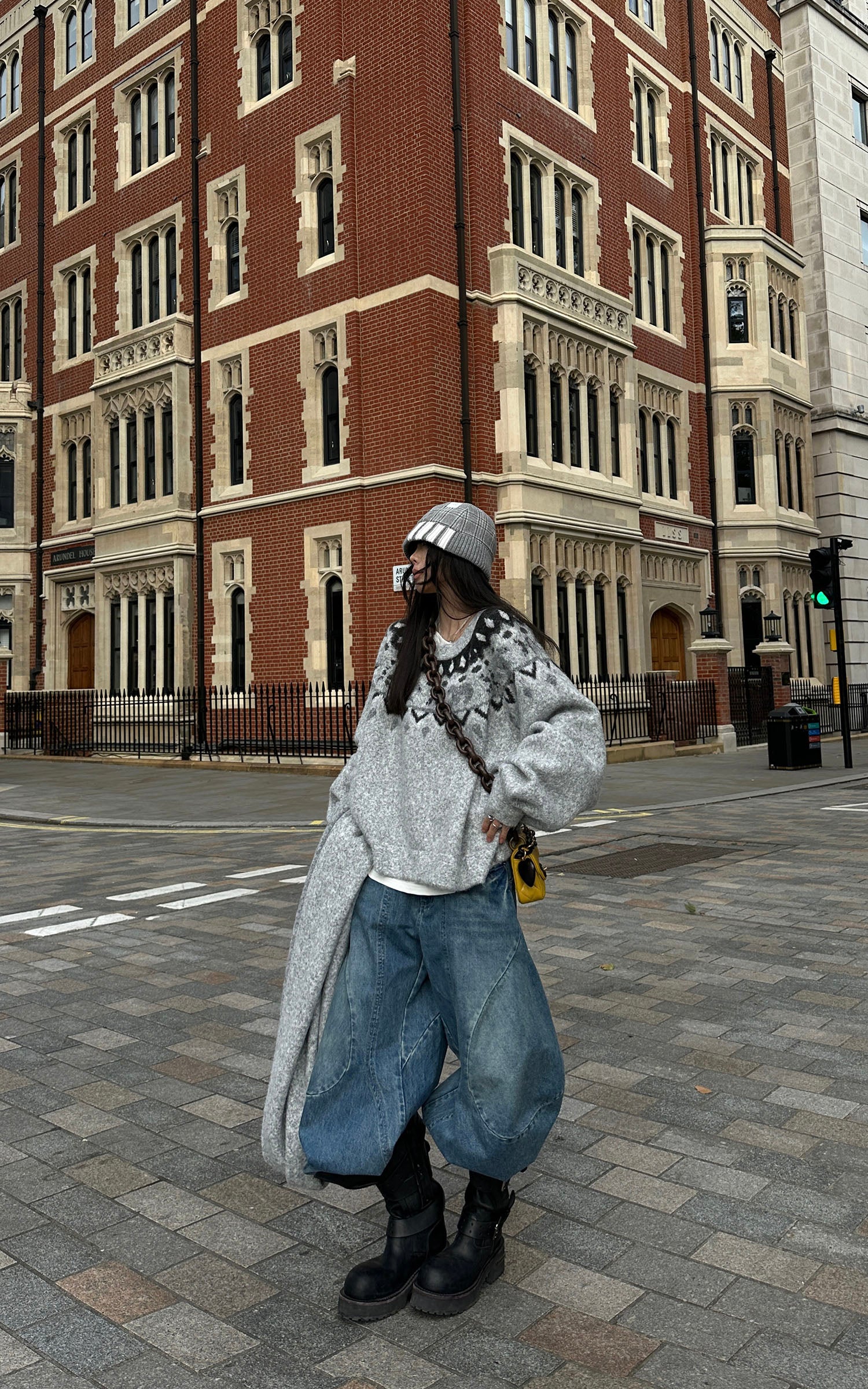 WARDEN EDGE ポーラージャカードニットセーター &amp; スカーフセット