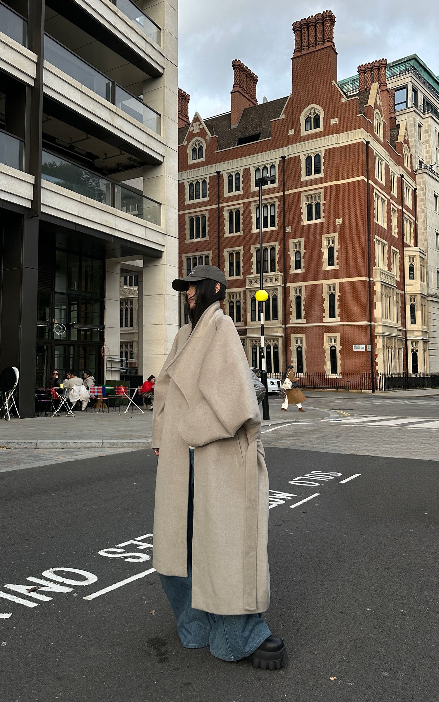 WARDEN EDGE ウール風オーバーサイズラペルコート