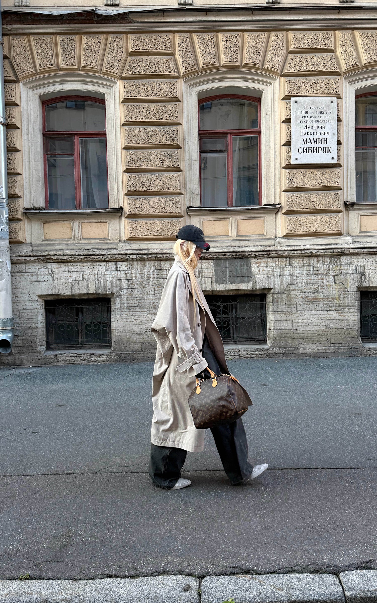 Rase le sol チェックの内張り付きリバーシブルロングトレンチコート