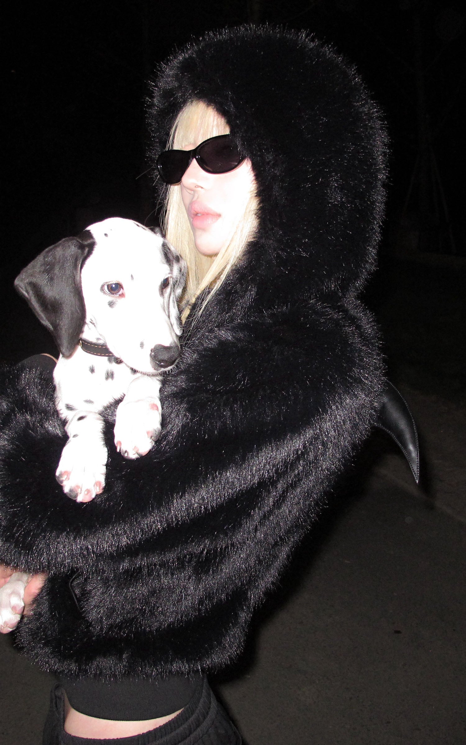 Rase le sol デビルウィング付きフェイクファーフーディ