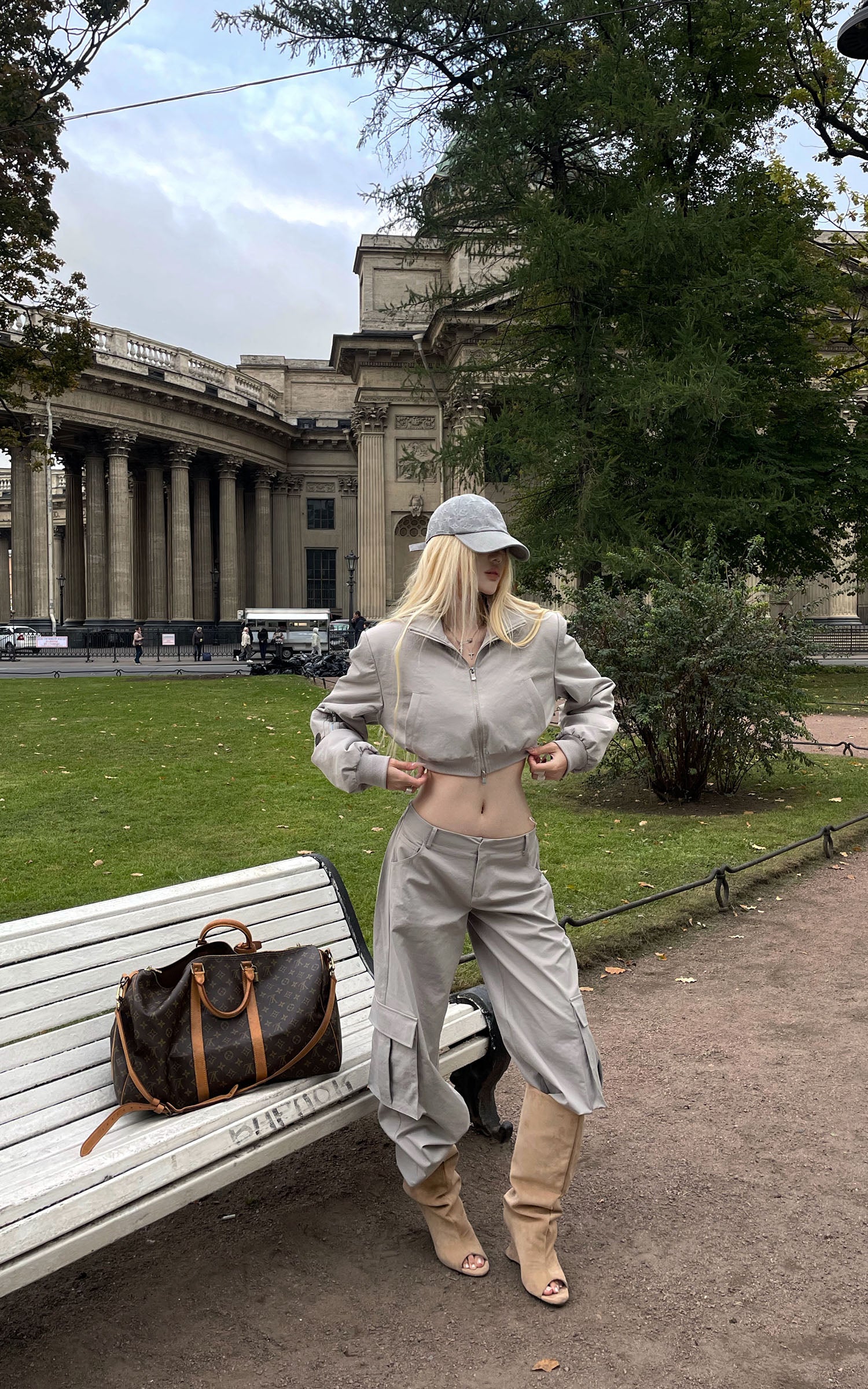 Rase le sol ユーティリティジャケットとワイドレッグカーゴパンツセット