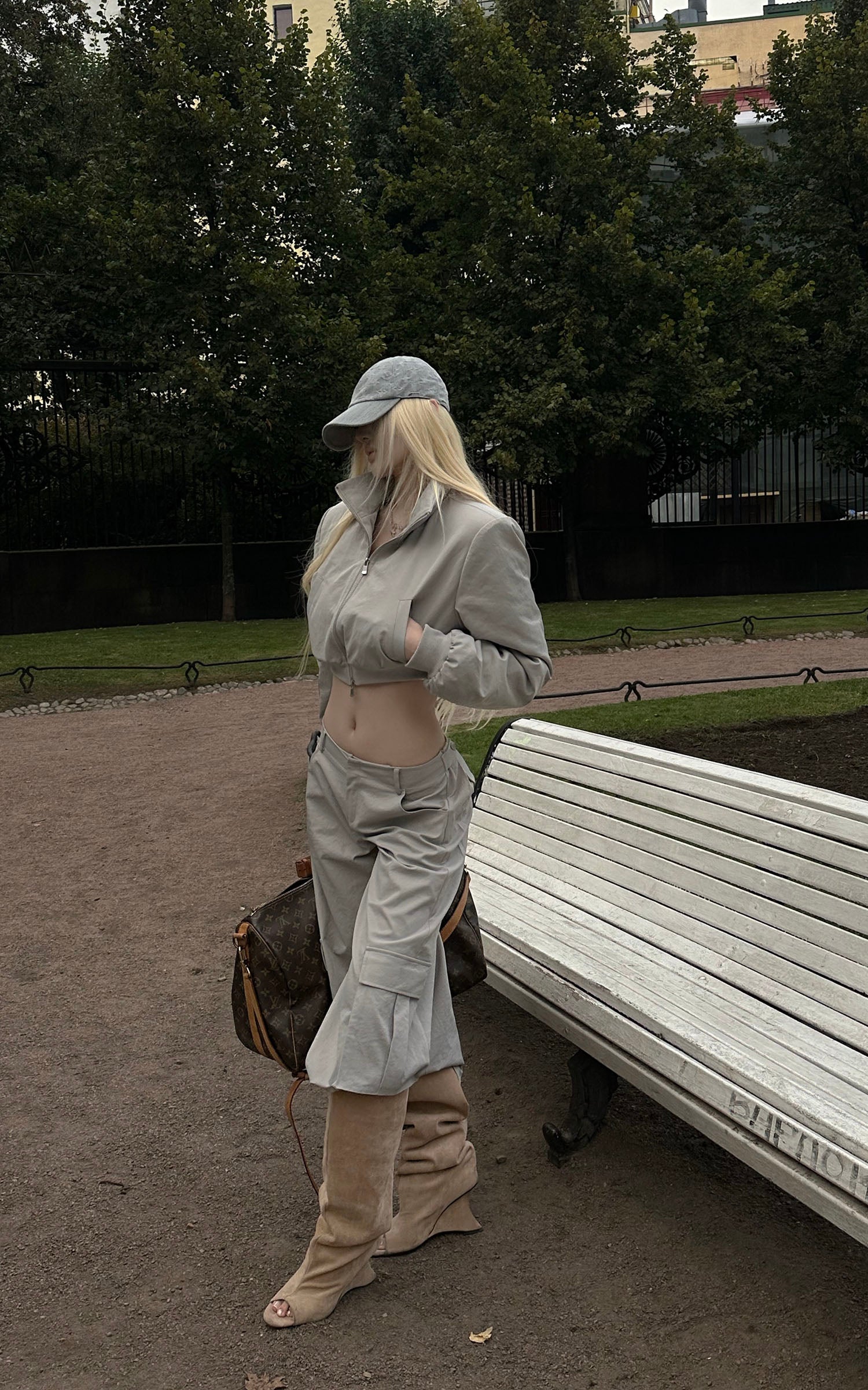 Rase le sol ユーティリティジャケットとワイドレッグカーゴパンツセット