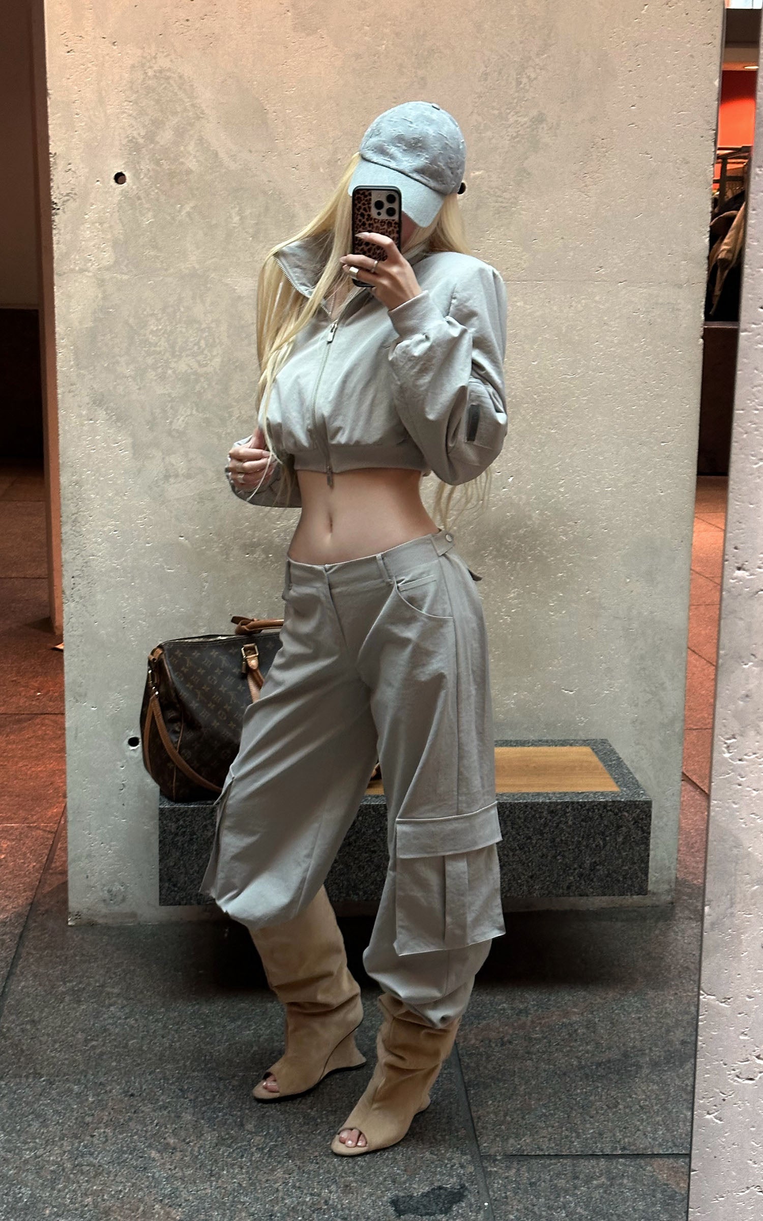 Rase le sol ユーティリティジャケットとワイドレッグカーゴパンツセット