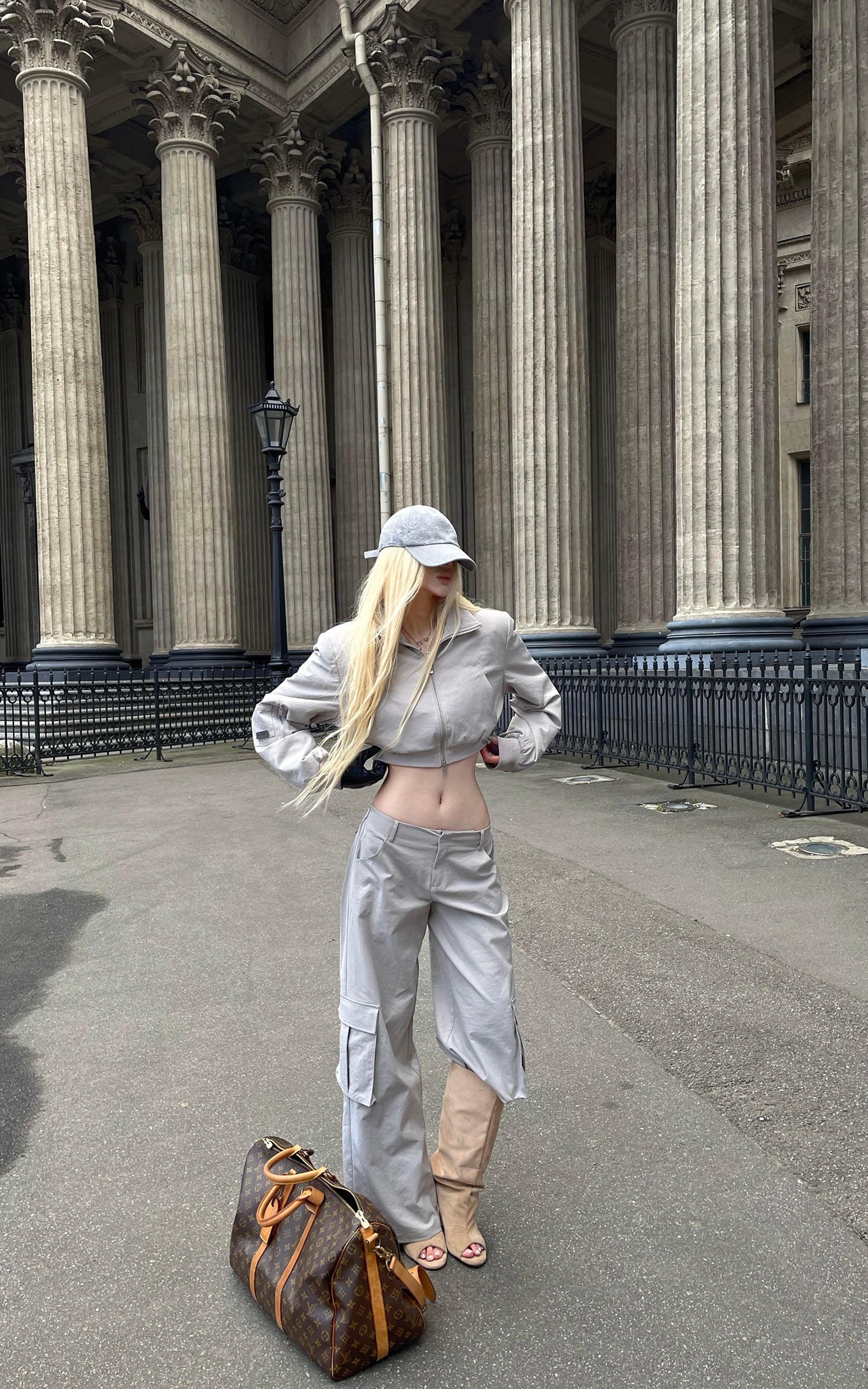 Rase le sol ユーティリティジャケットとワイドレッグカーゴパンツセット