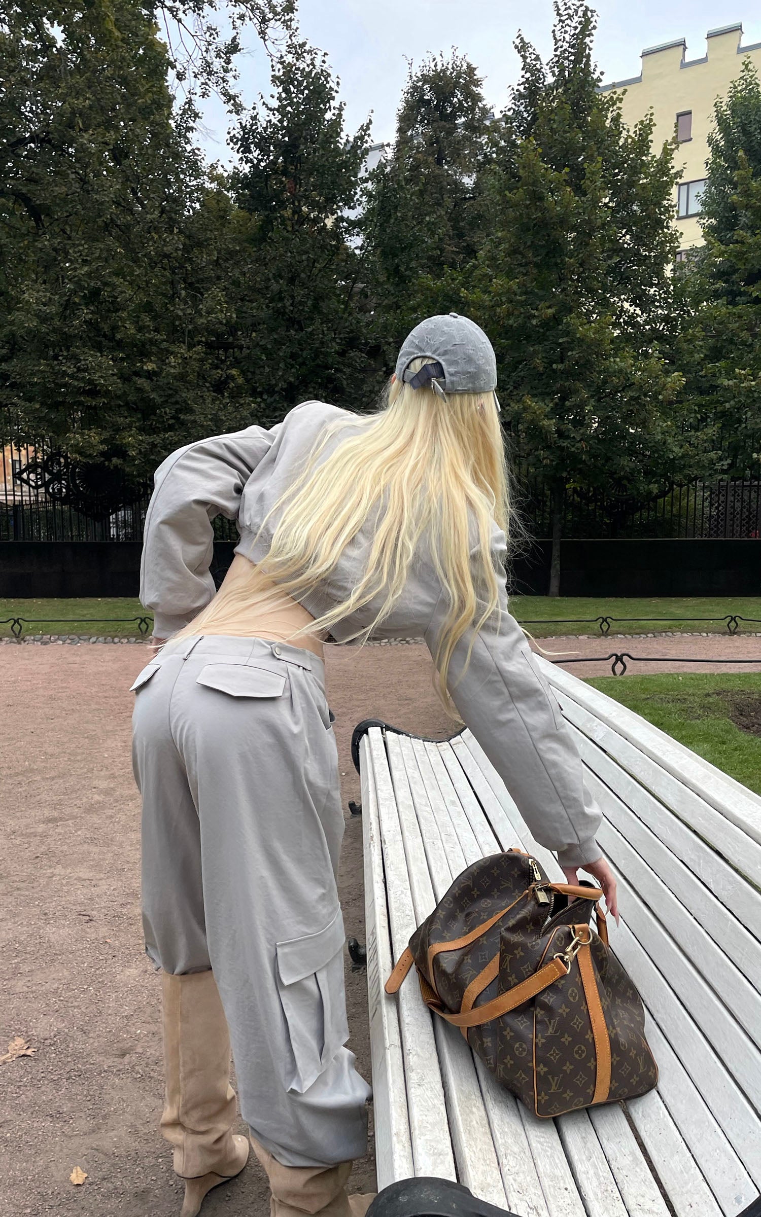 Rase le sol ユーティリティジャケットとワイドレッグカーゴパンツセット