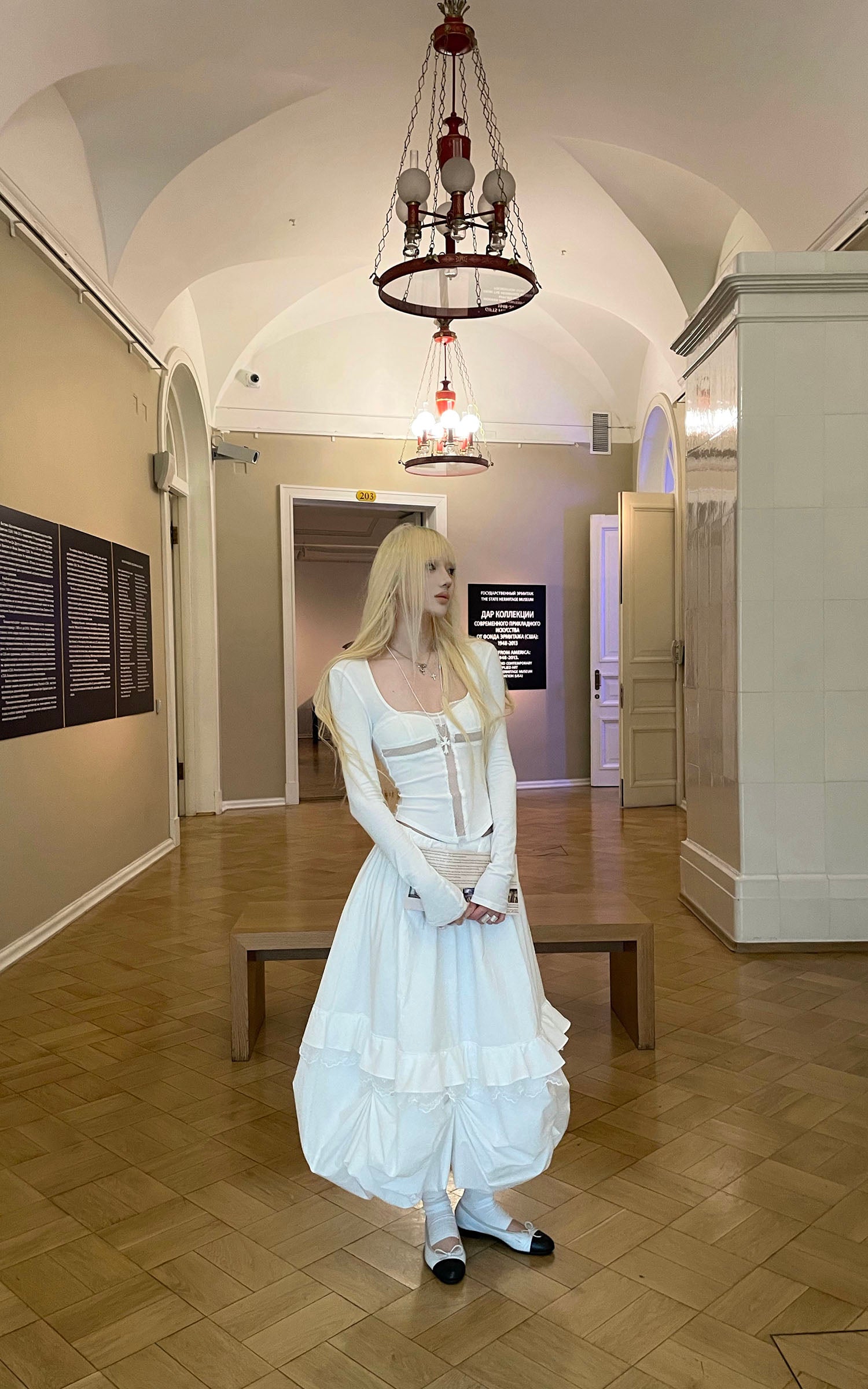 Rase le sol レースパネルコルセットトップ