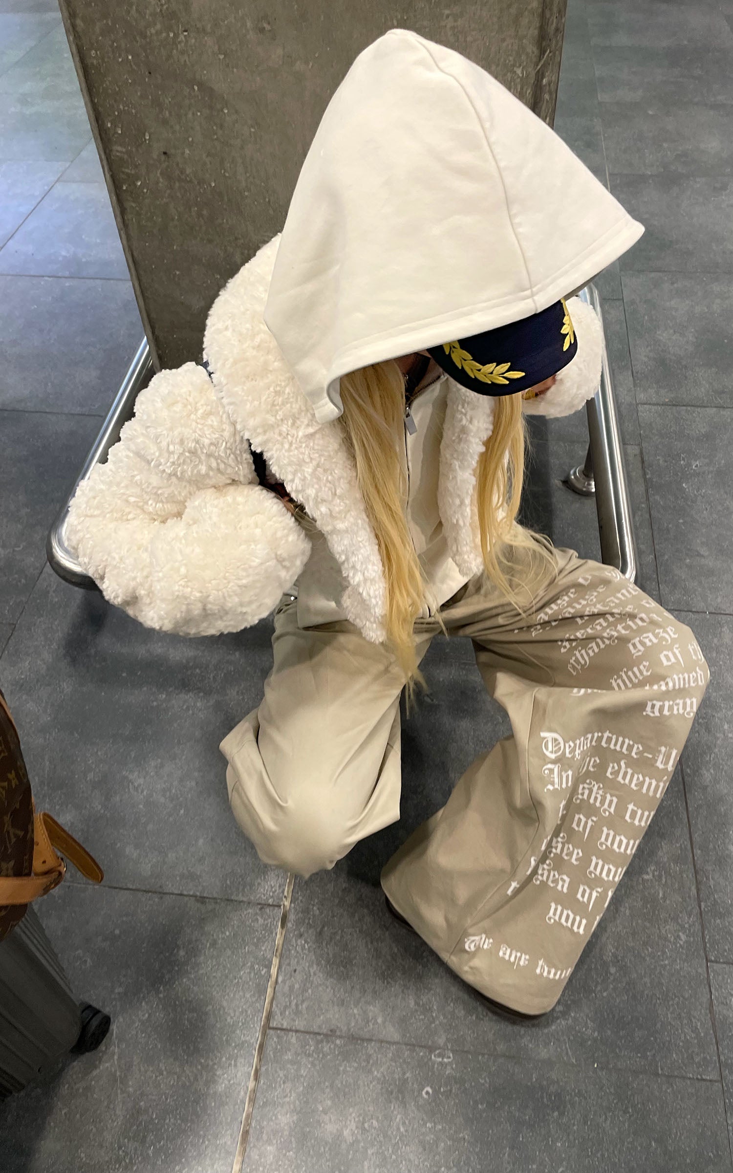 Rase le sol フェイクレイヤードシアリングフーディージャケット