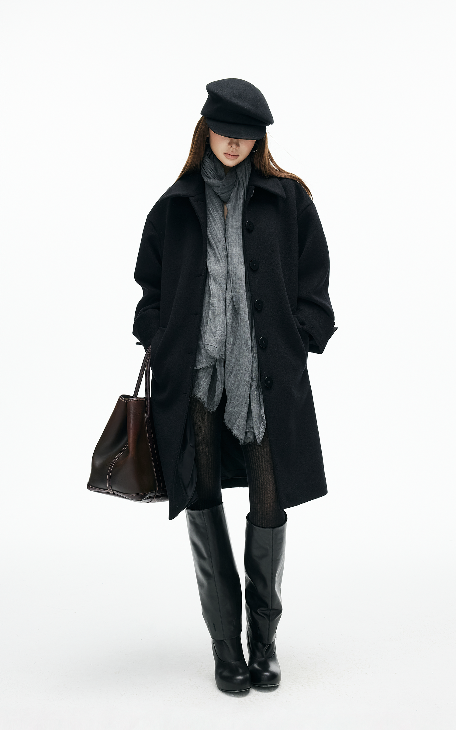 IAMXIAA Minimal Wool Coat with Clean Lines