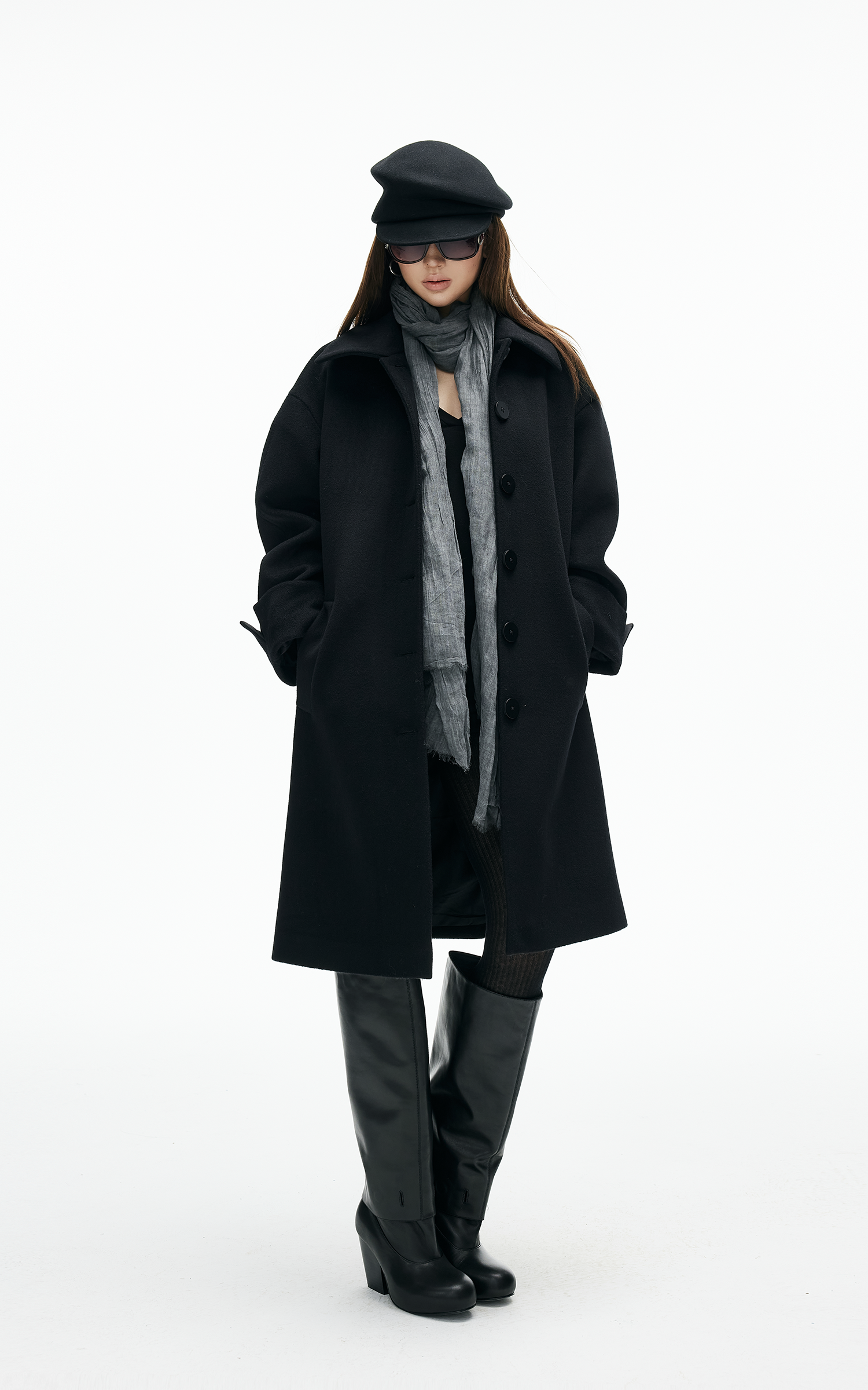 IAMXIAA Minimal Wool Coat with Clean Lines