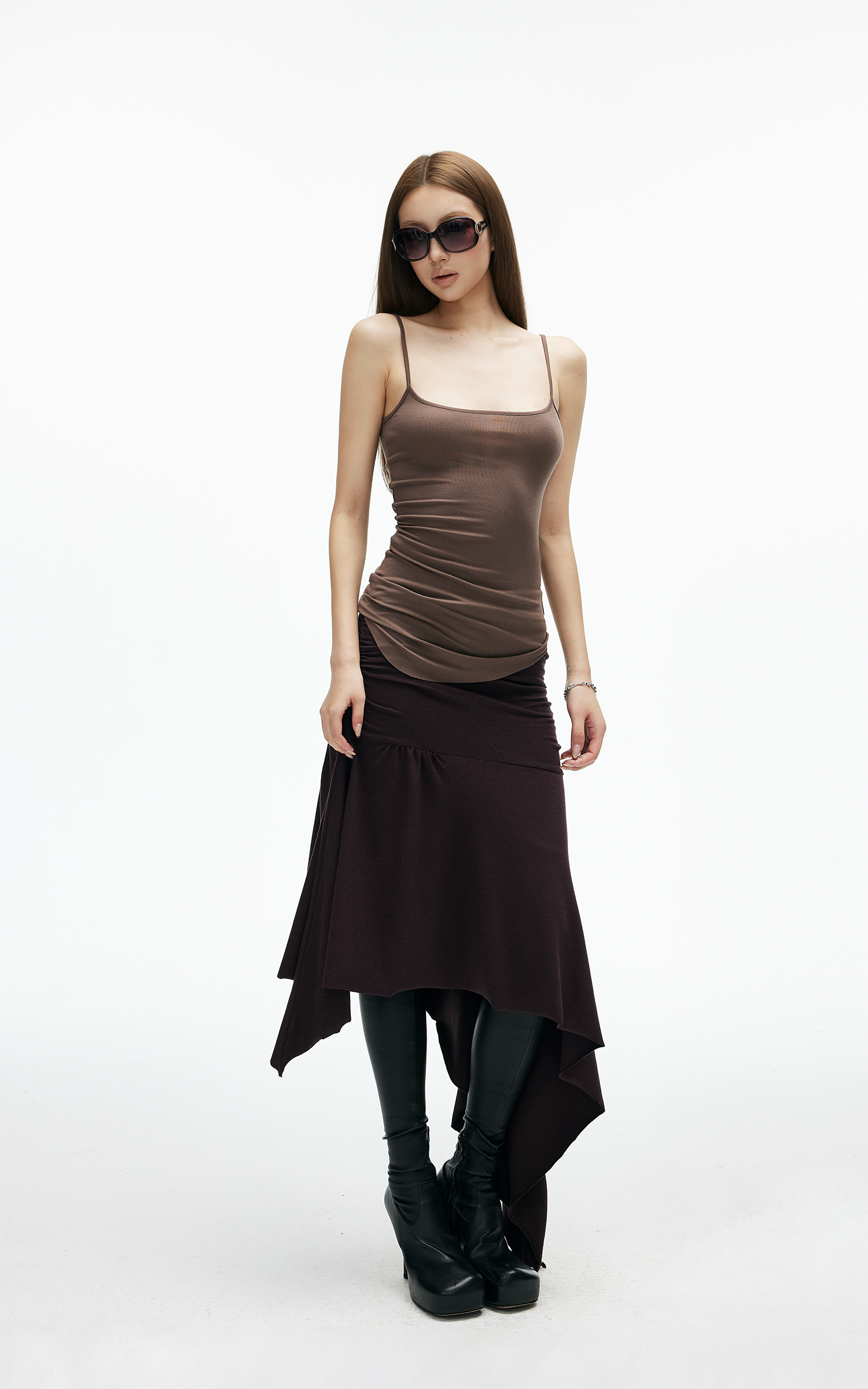 IAMXIAA ニットレイヤードロングスリーブ &amp; キャミソール2点セット