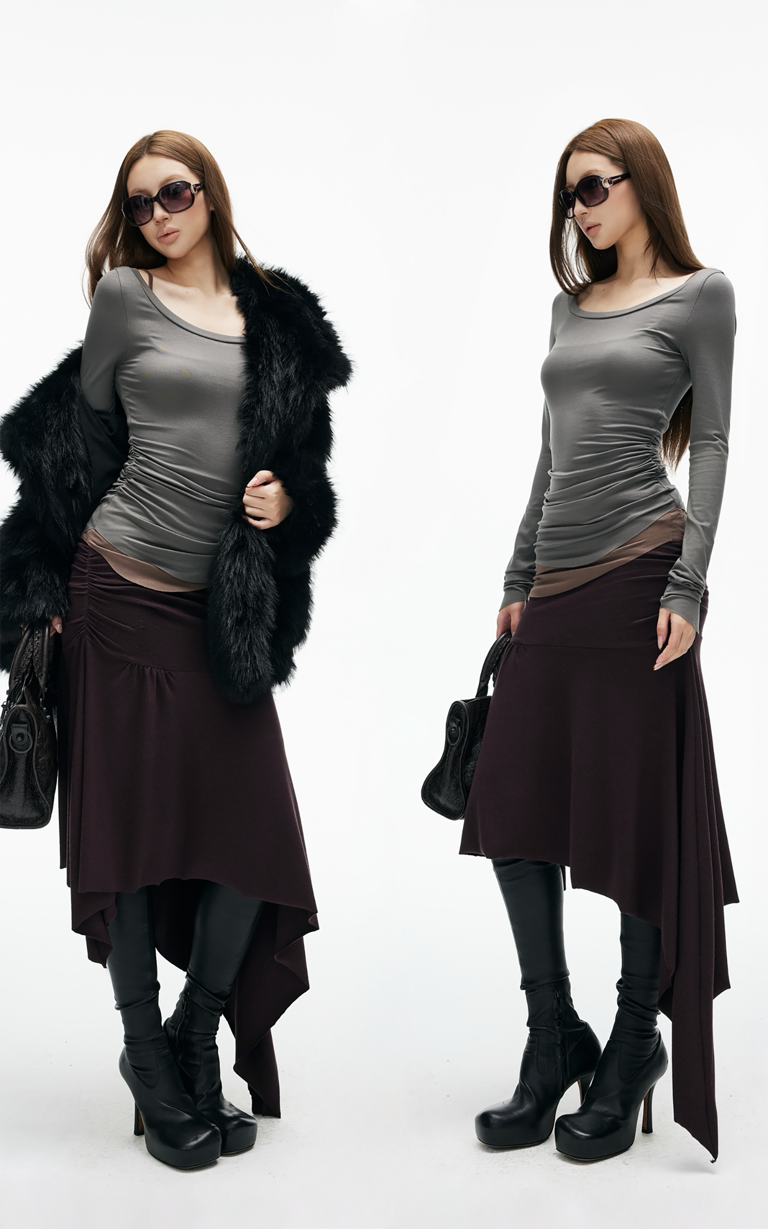 IAMXIAA ニットレイヤードロングスリーブ &amp; キャミソール2点セット