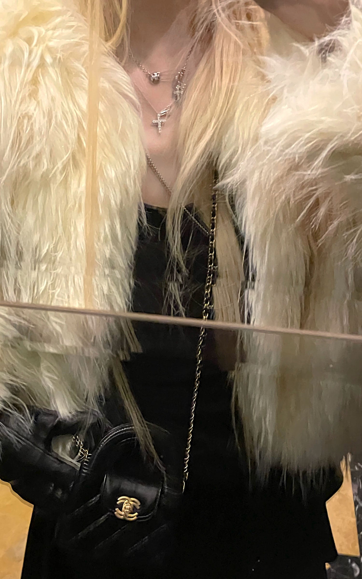 Rase le sol フェイクファー クロップドジャケット