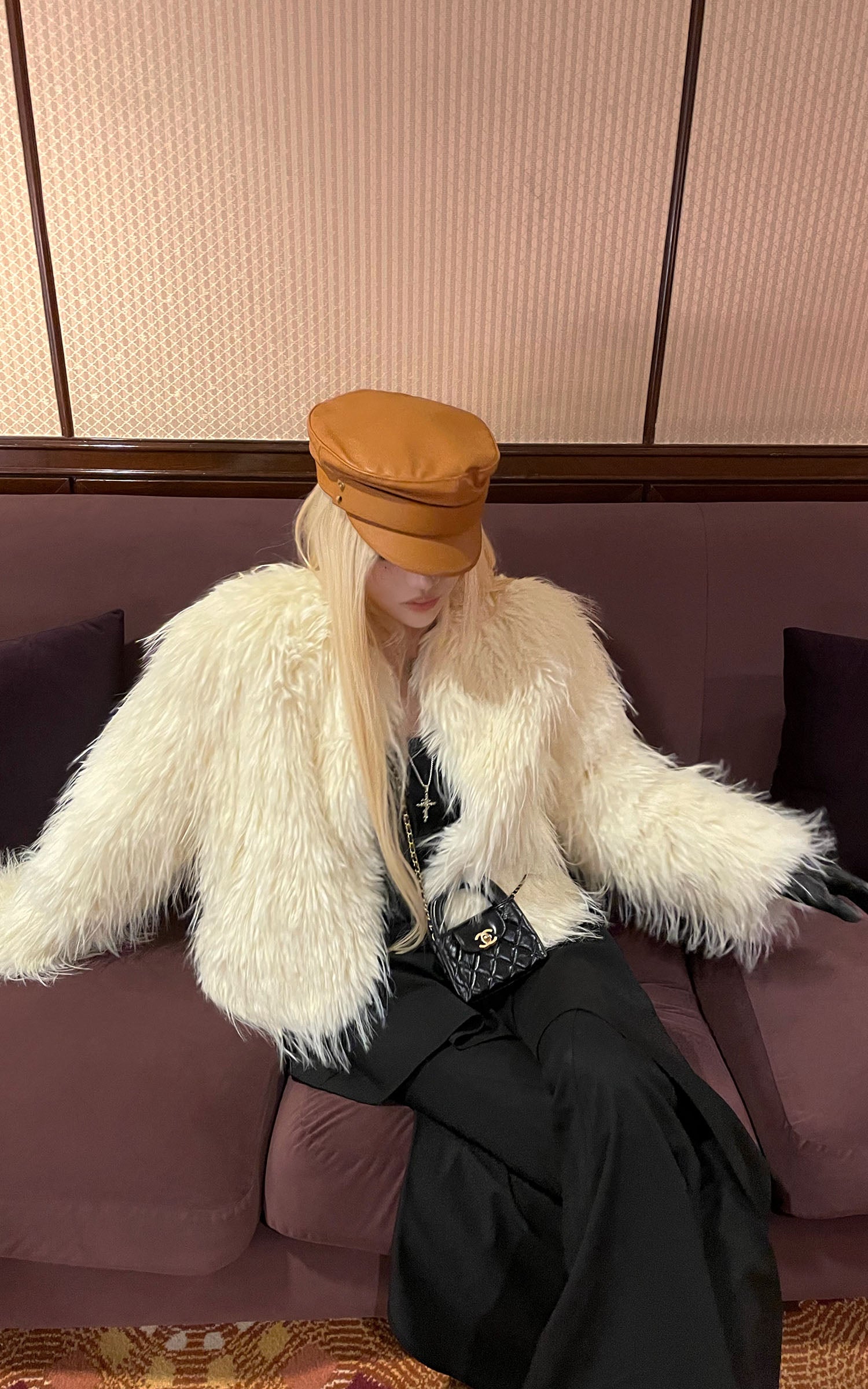 Rase le sol フェイクファー クロップドジャケット