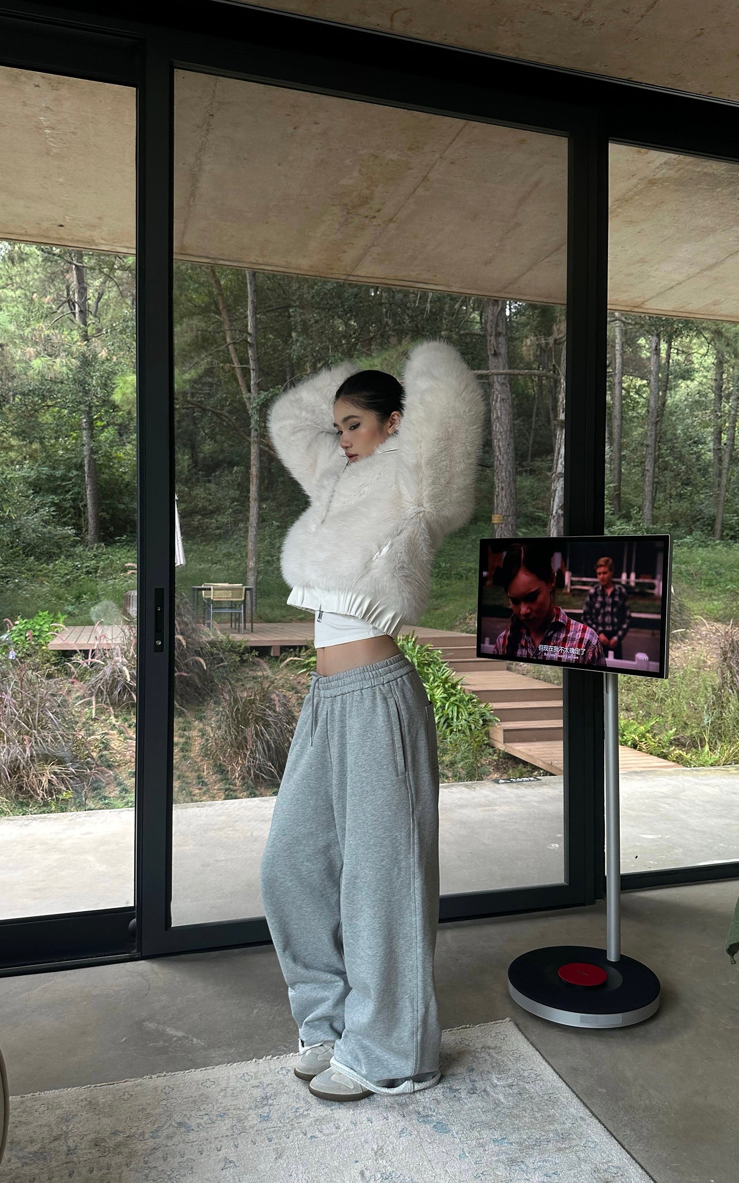 ROVENTE イージーワイドレッグスウェットパンツ