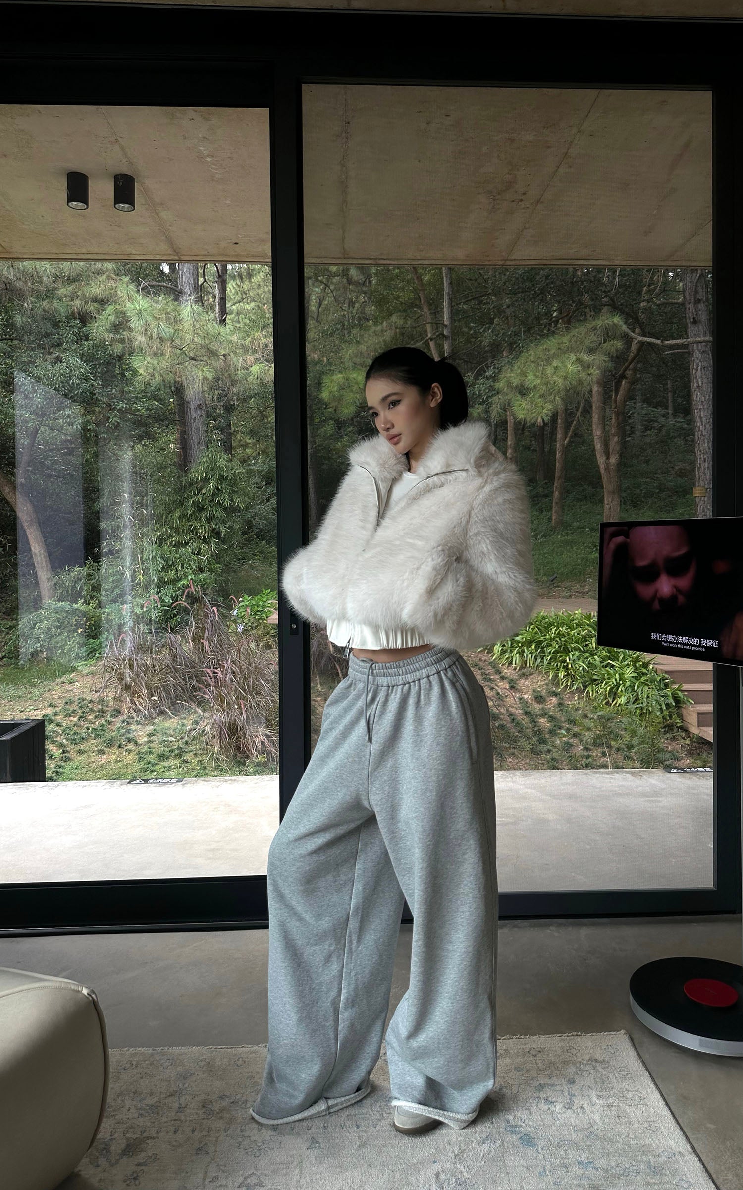 ROVENTE イージーワイドレッグスウェットパンツ