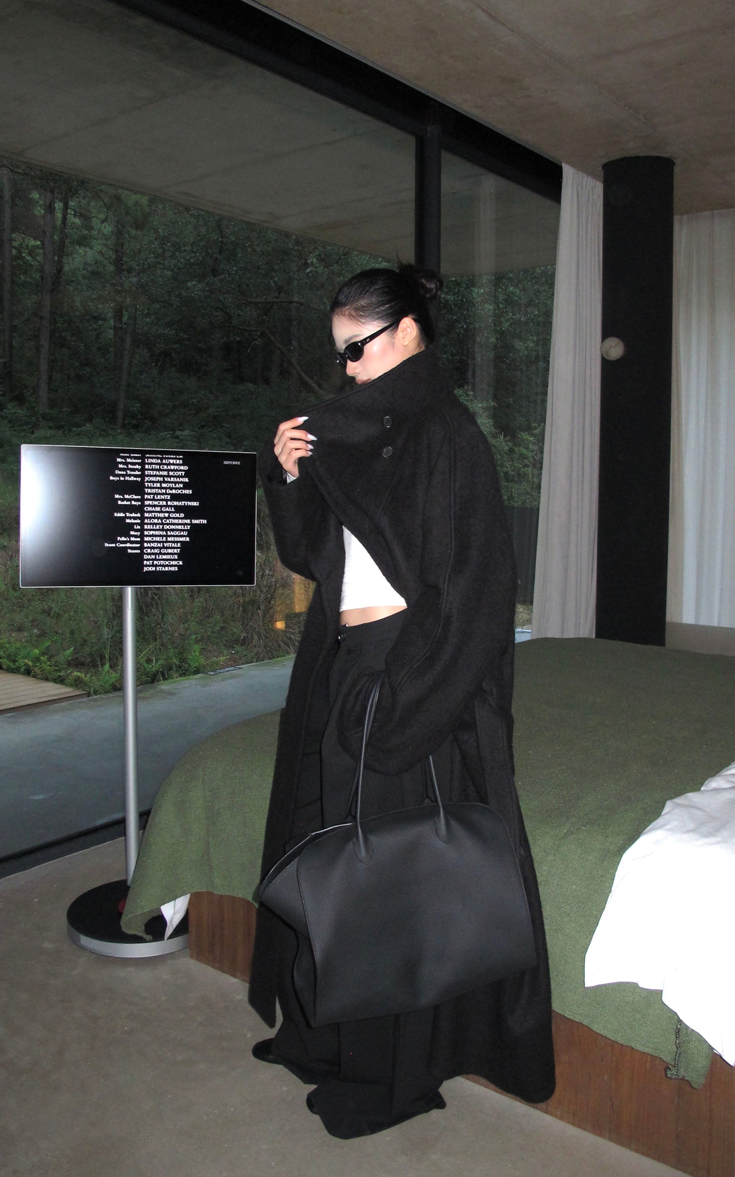 ROVENTE テクスチャードウールコート オーバーサイズラペル付き &amp; タイベルト