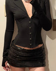 ROVENTE Structured Corset Blazer Top