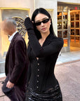ROVENTE Structured Corset Blazer Top