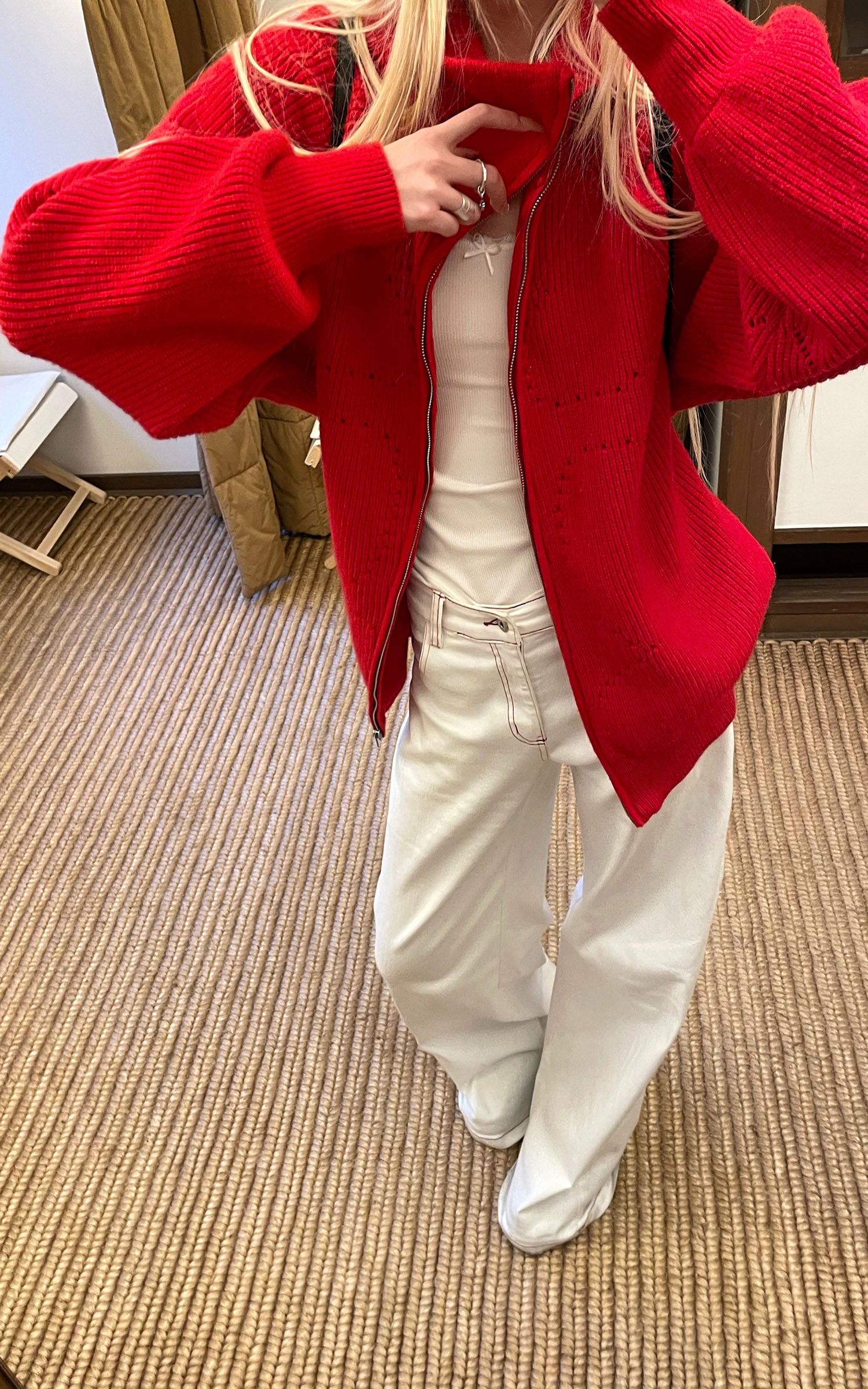 Rase le sol ハイネックオーバーサイズウールセータージャケット