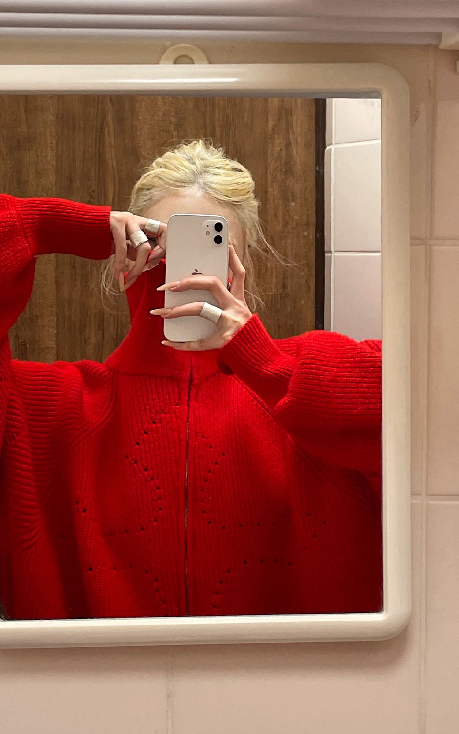 Rase le sol ハイネックオーバーサイズウールセータージャケット