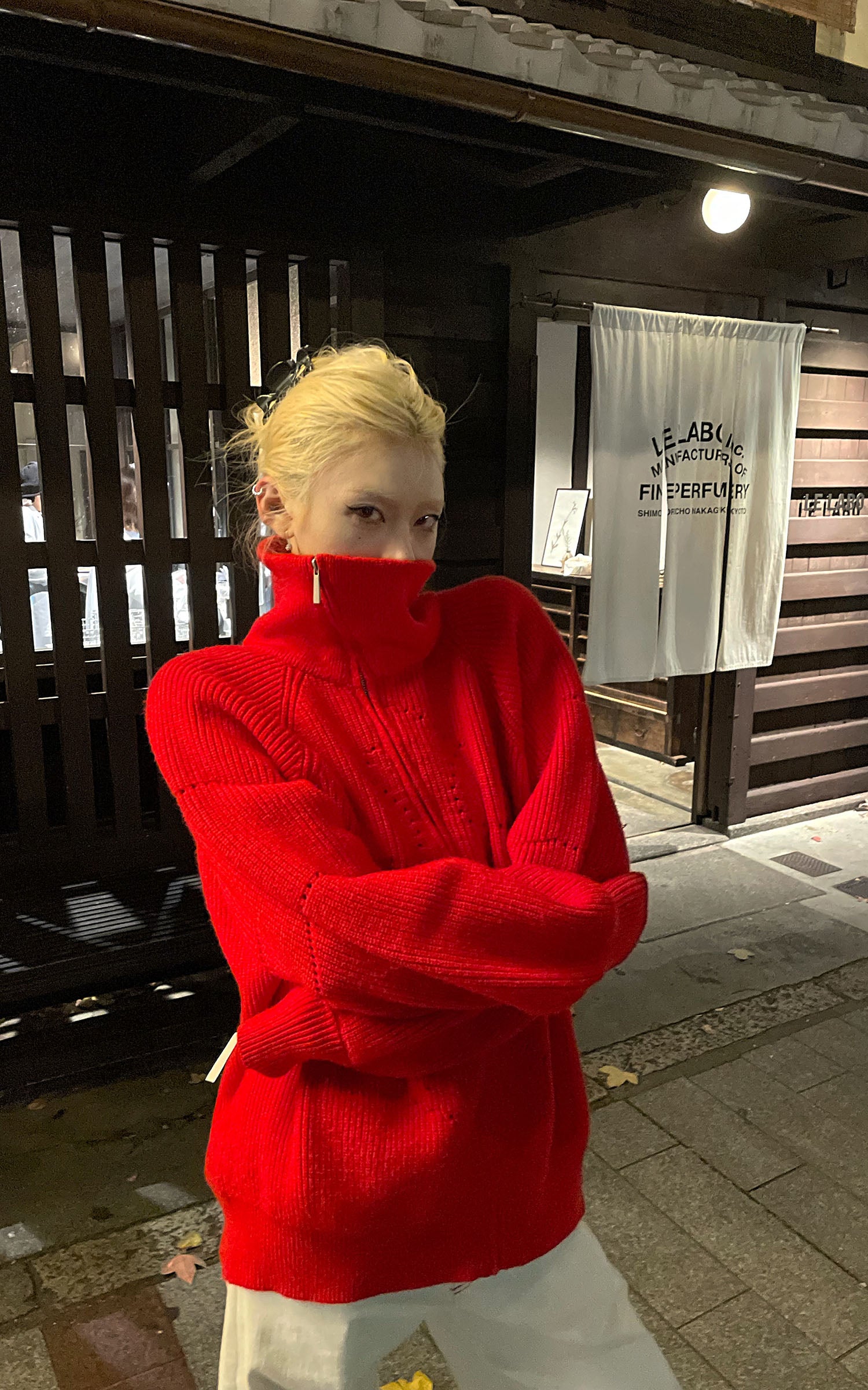 Rase le sol ハイネックオーバーサイズウールセータージャケット