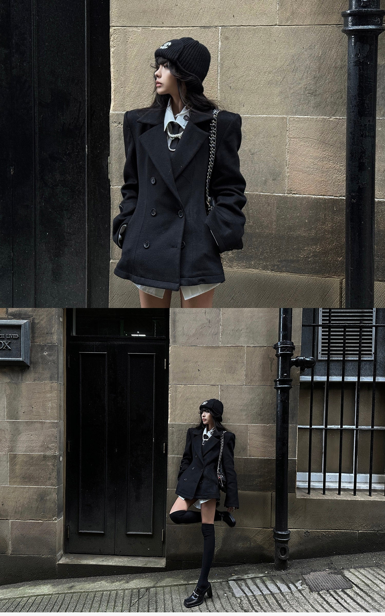 WARDEN EDGE 彫刻的なダブルブレストブレザー