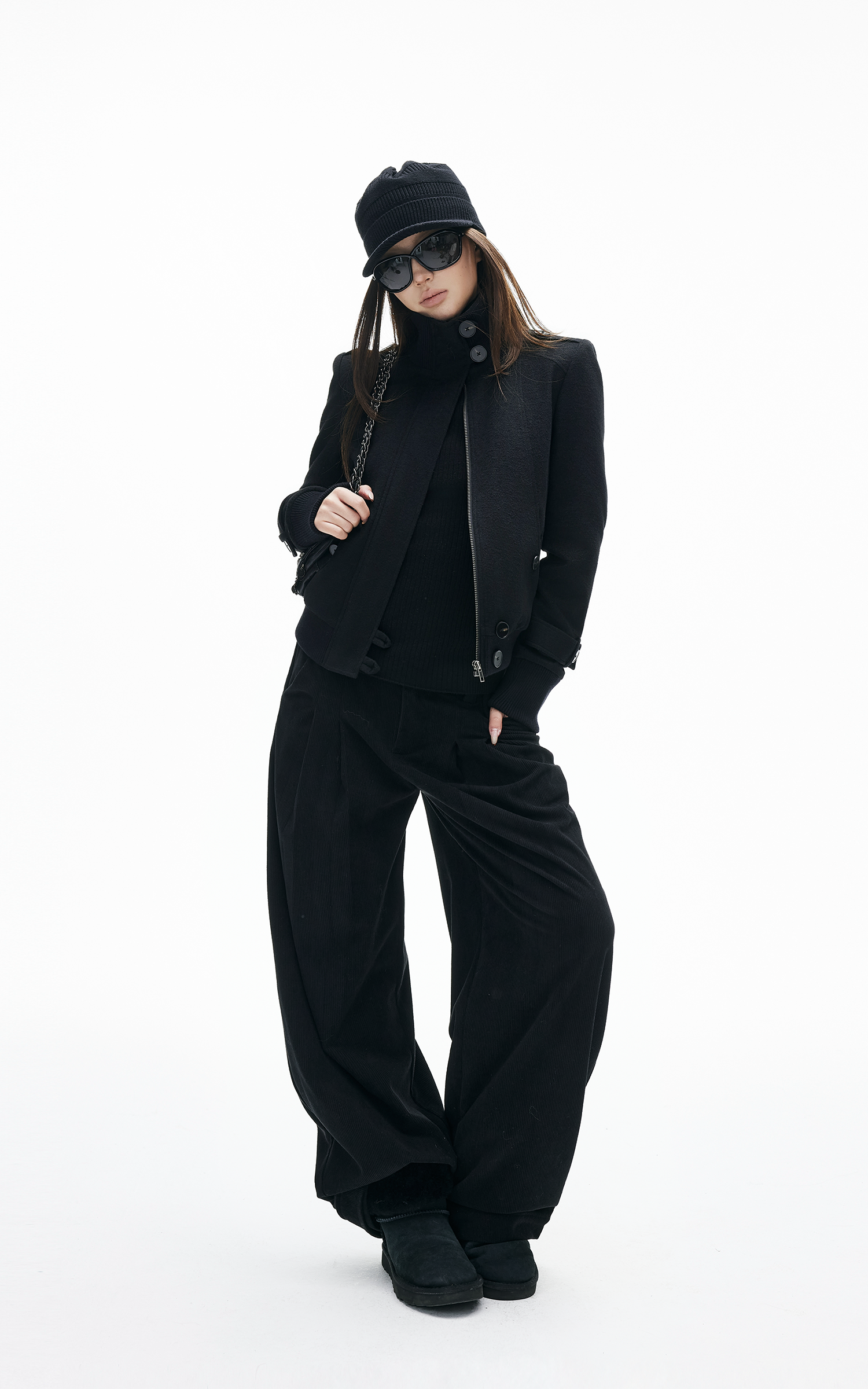 IAMXIAA Wool Cropped Military Jacket