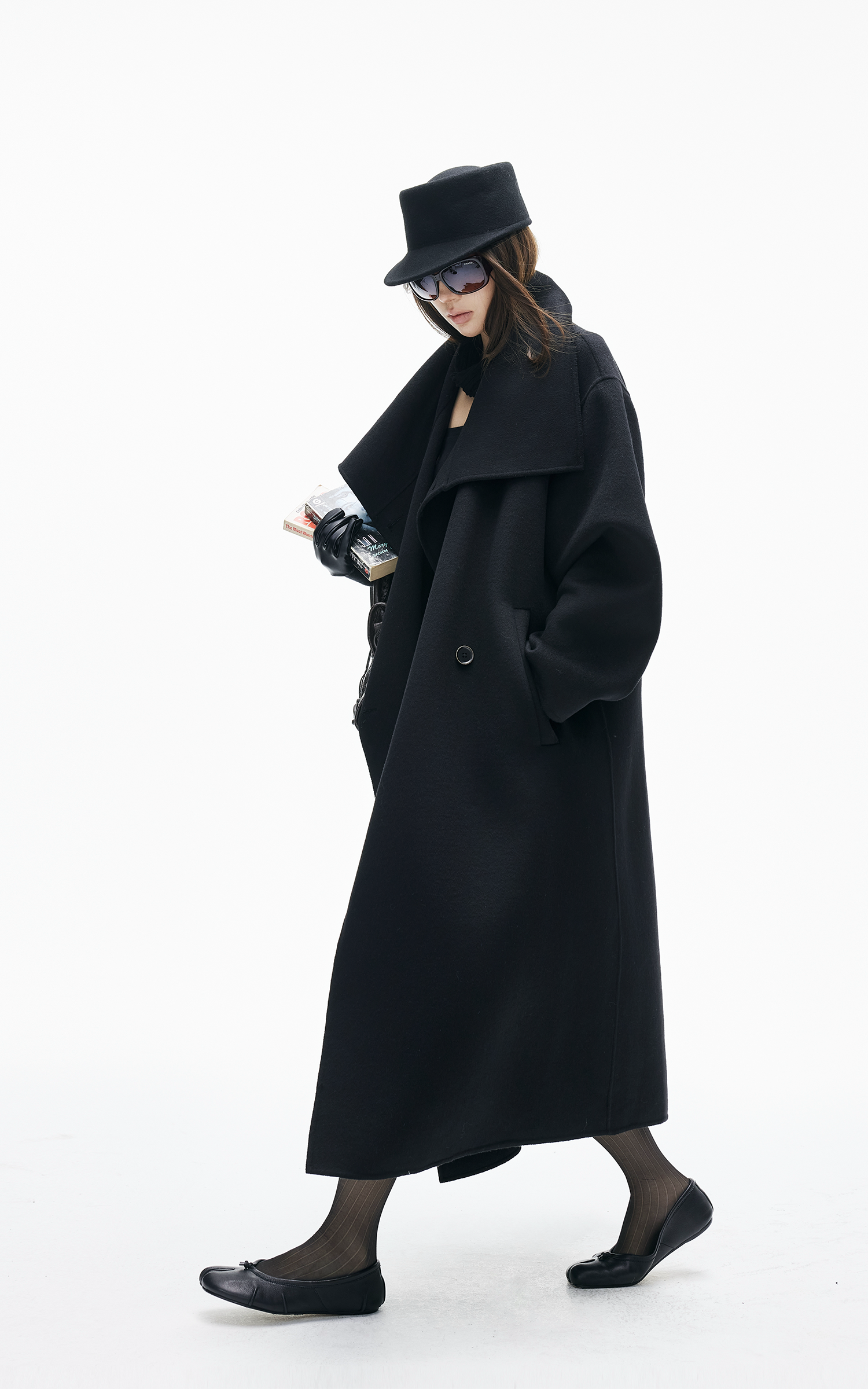 IAMXIAA Asymmetrical Collar Long Coat