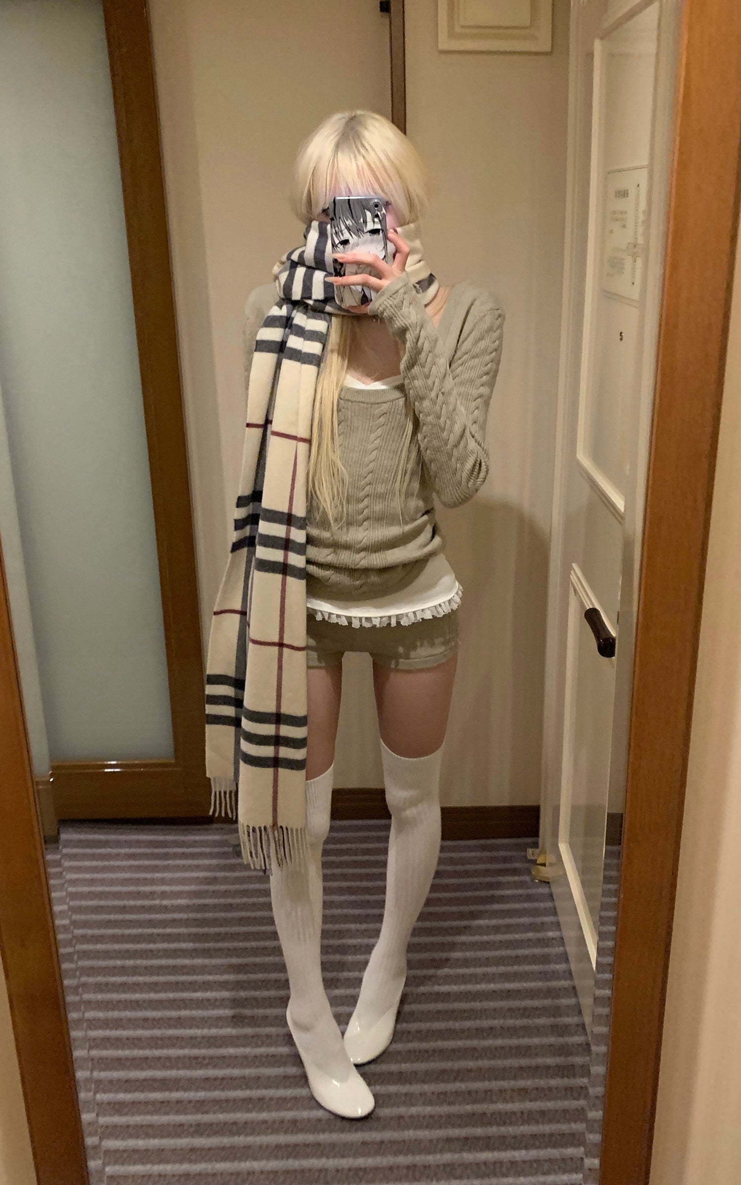 Rase le sol ミニマリストニット三点セット スリムセーター ショートパンツとキャミソール