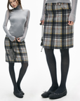 IAMXIAA チェック柄ハイウエストボディコンスカート