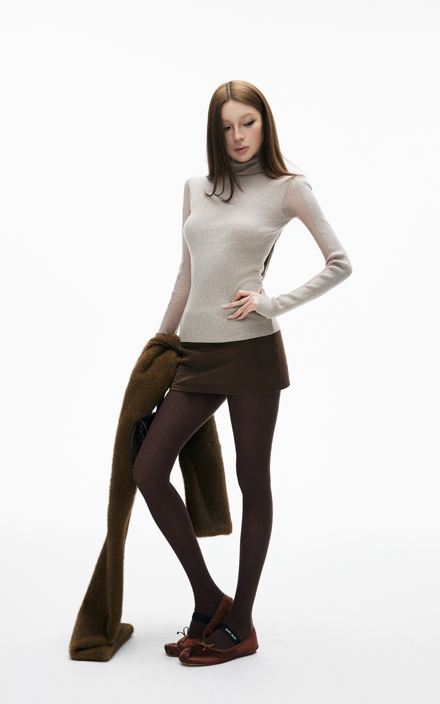 IAMXIAA フェイクスエードミニボディコンスカート