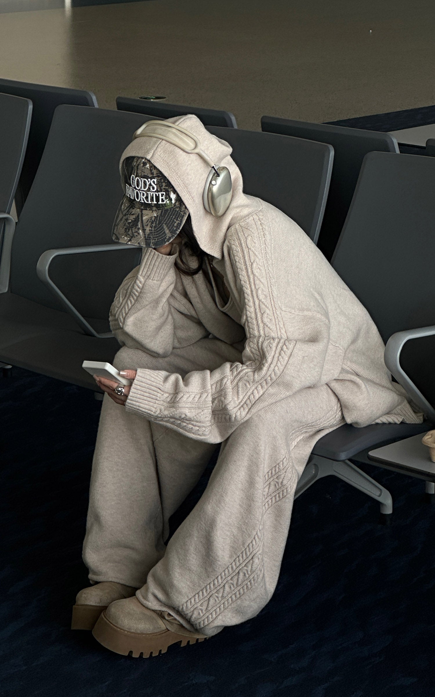 WARDEN EDGE ニットカーディガンタンクとワイドレッグパンツセット