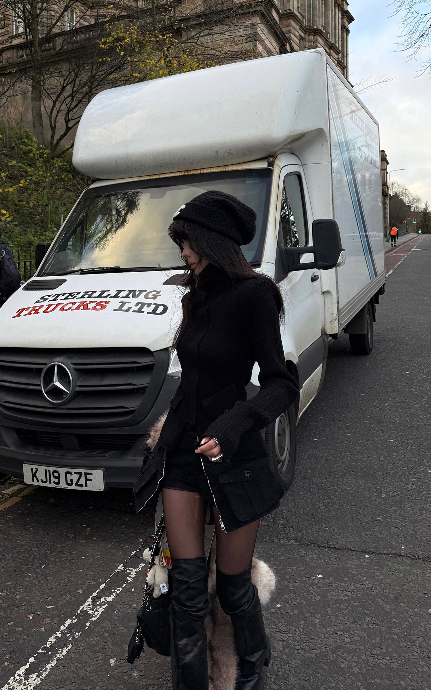 WARDEN EDGE リブ編みハイネックジップニットトップ