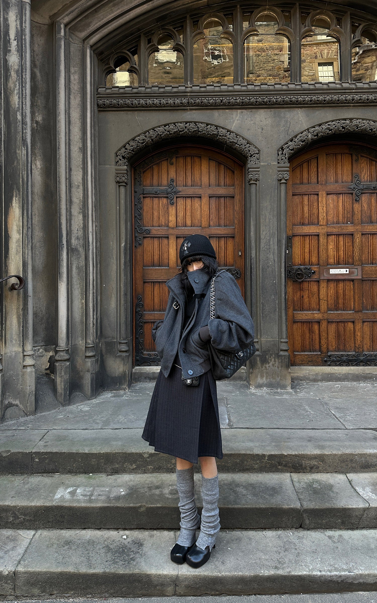 WARDEN EDGE Wool High-Neck Buckle Bomber