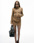 IAMXIAA Tailored Wool-Blend Jacket and Mini Skirt Set
