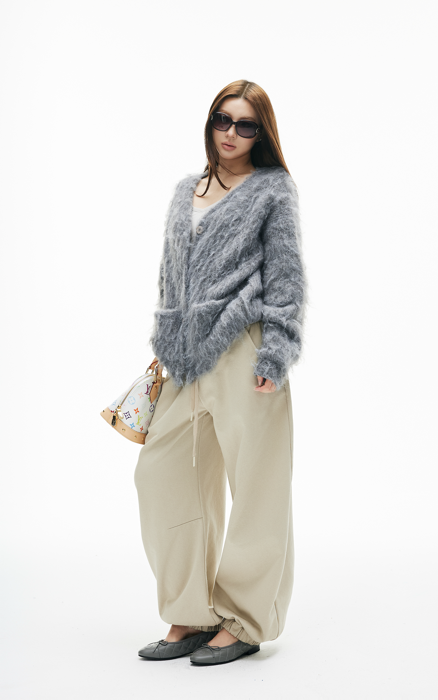 IAMXIAA フワフワニットボタンアップカーディガン