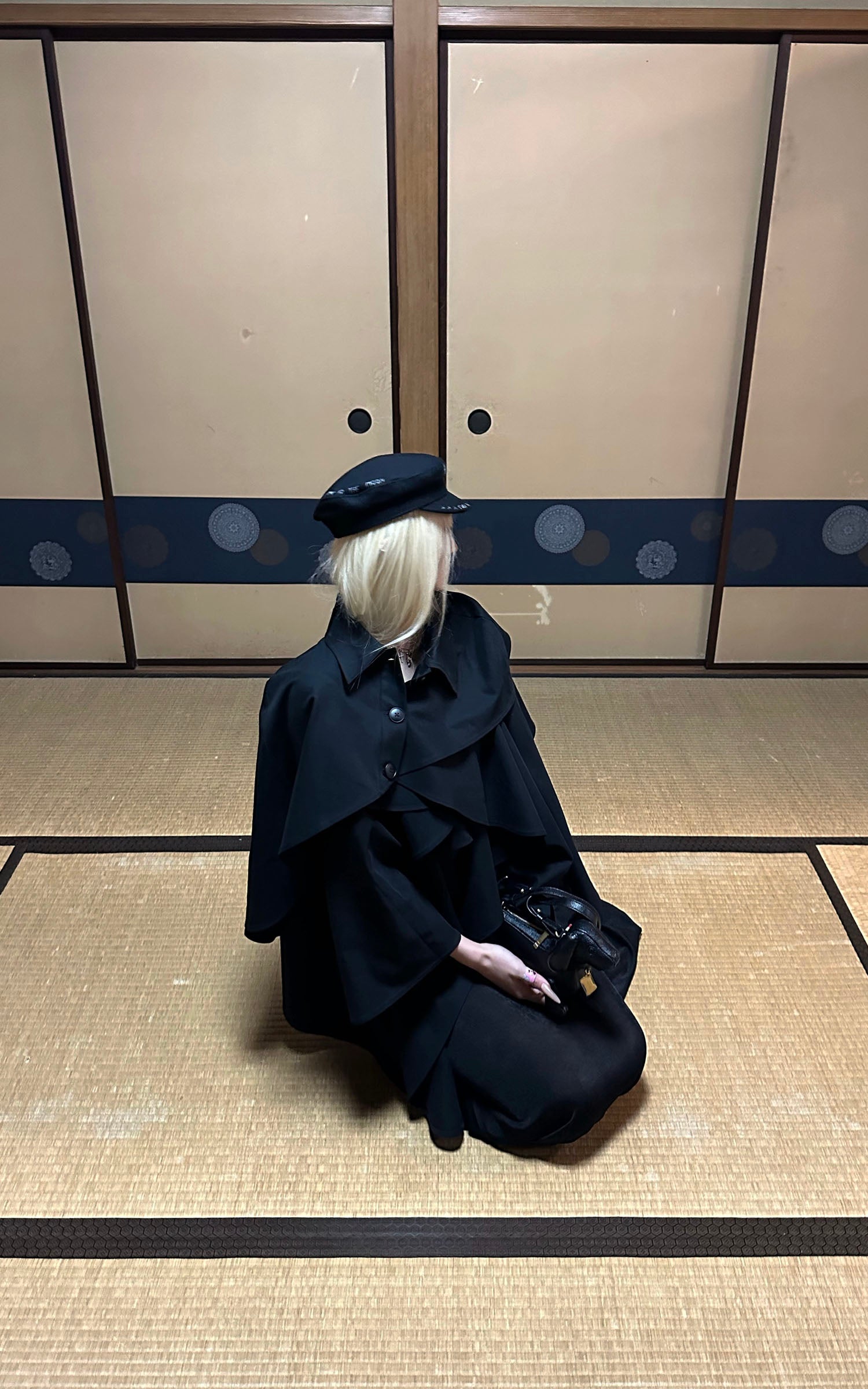 Rase le sol フィッシュテールストラップレスドレスセット付きレイヤードケープジャケット