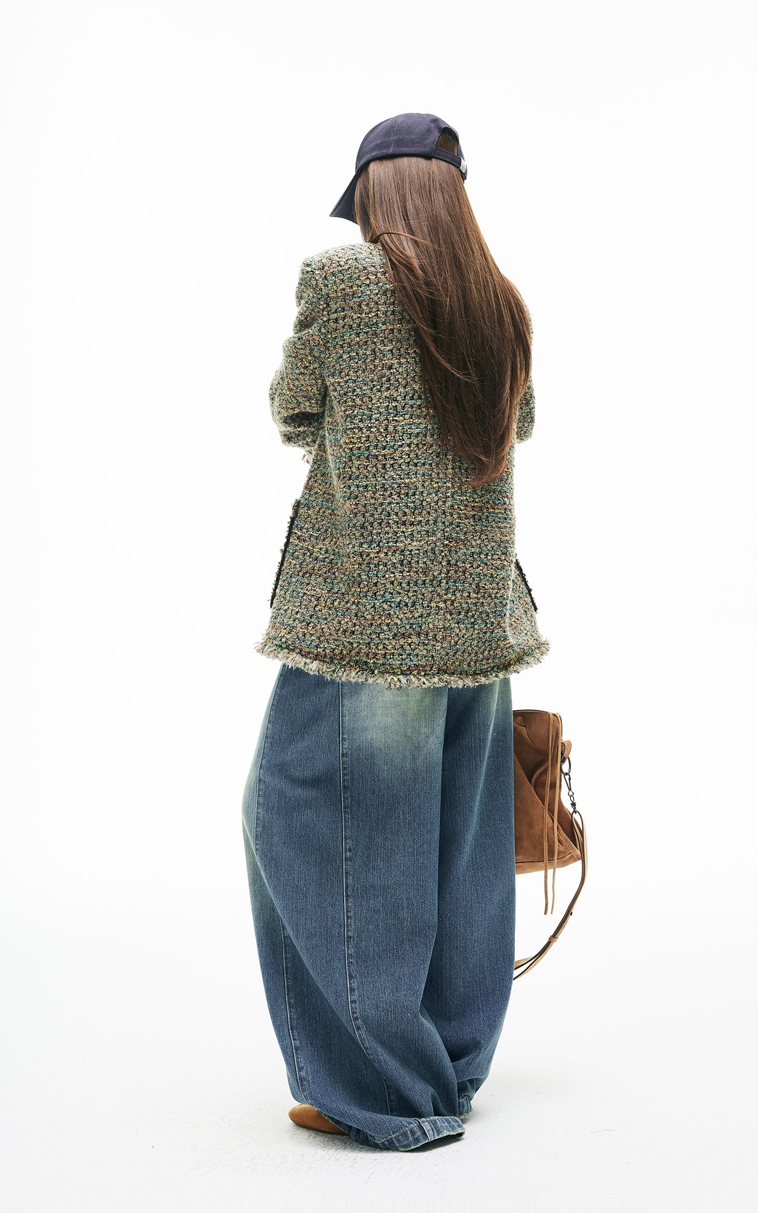 IAMXIAA テクスチャードツイードジャケットとスカートセット