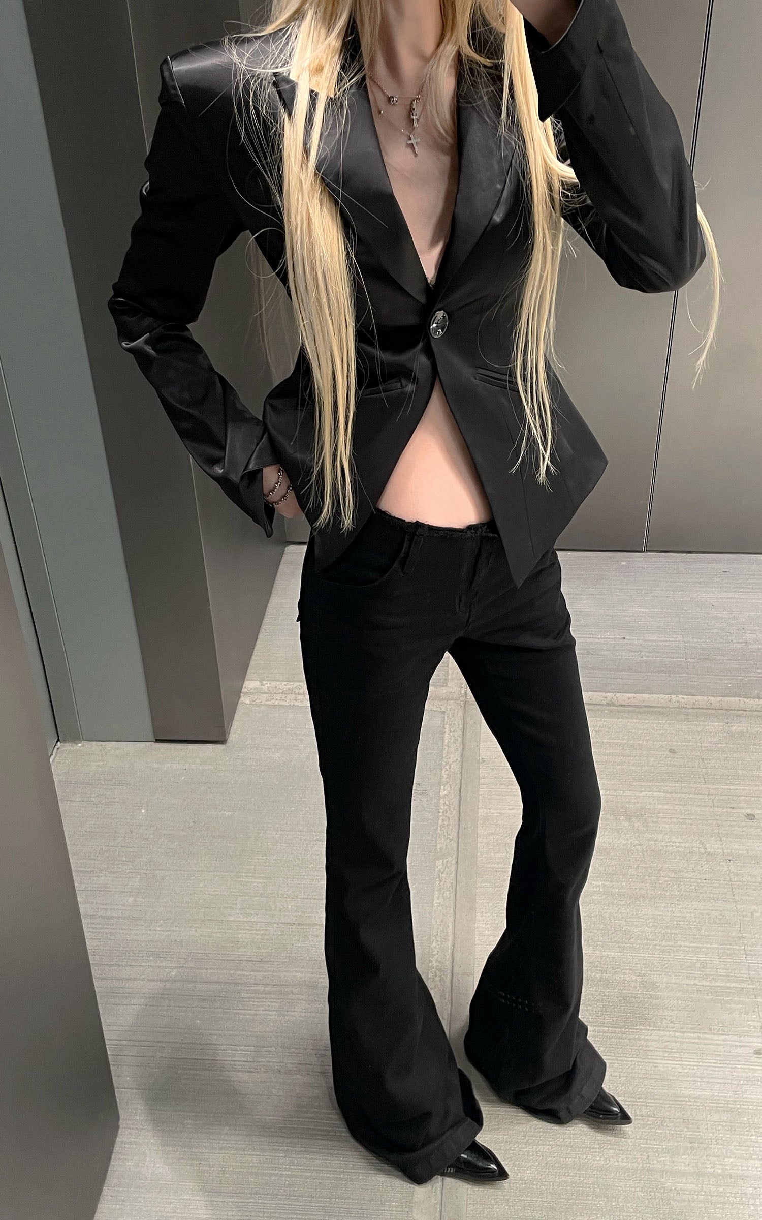 Rase le sol レーストリム付きブラレットのテーラードブレザーセット