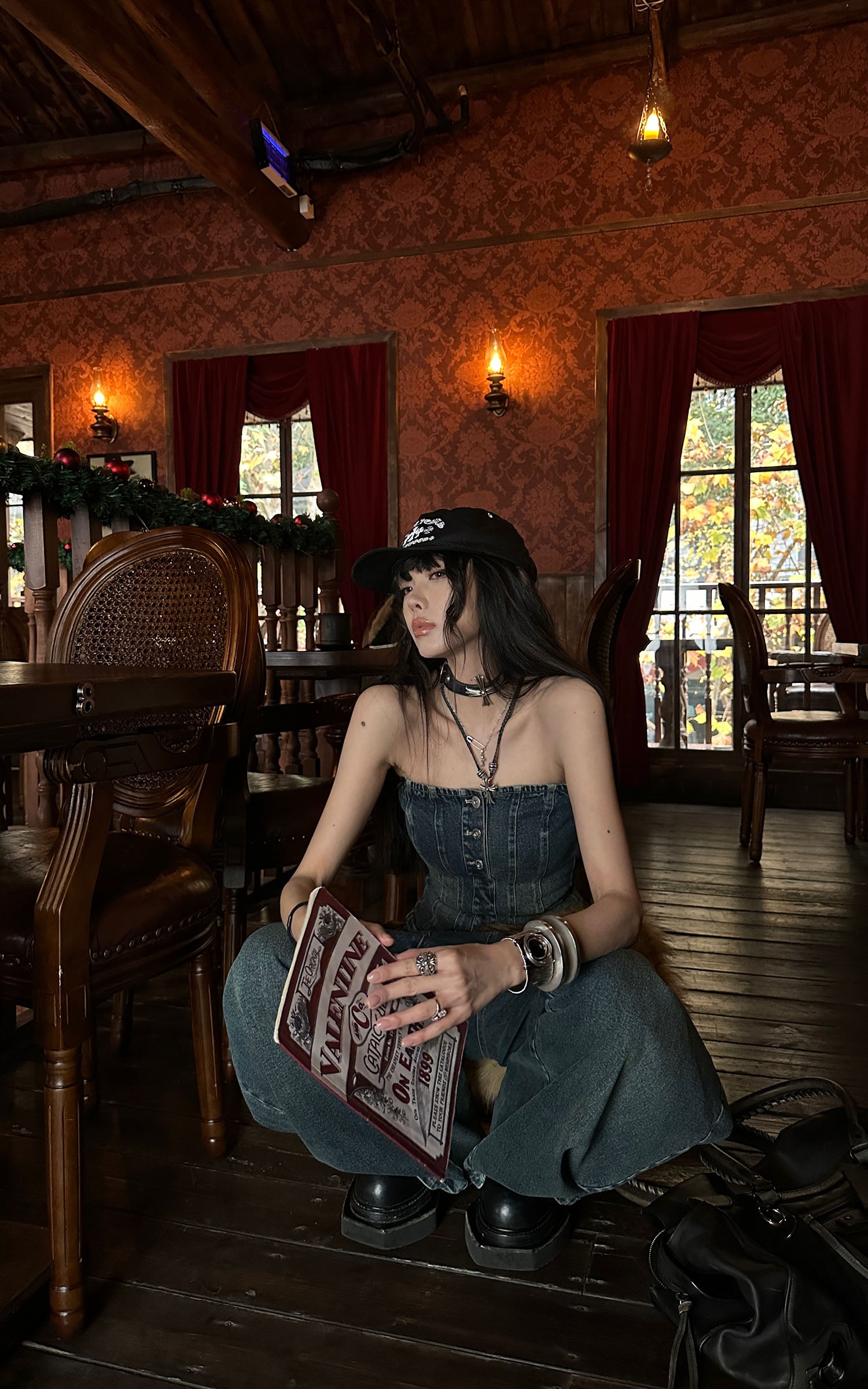 WARDEN EDGE 立体裁断ワイドレッグデニムパンツ