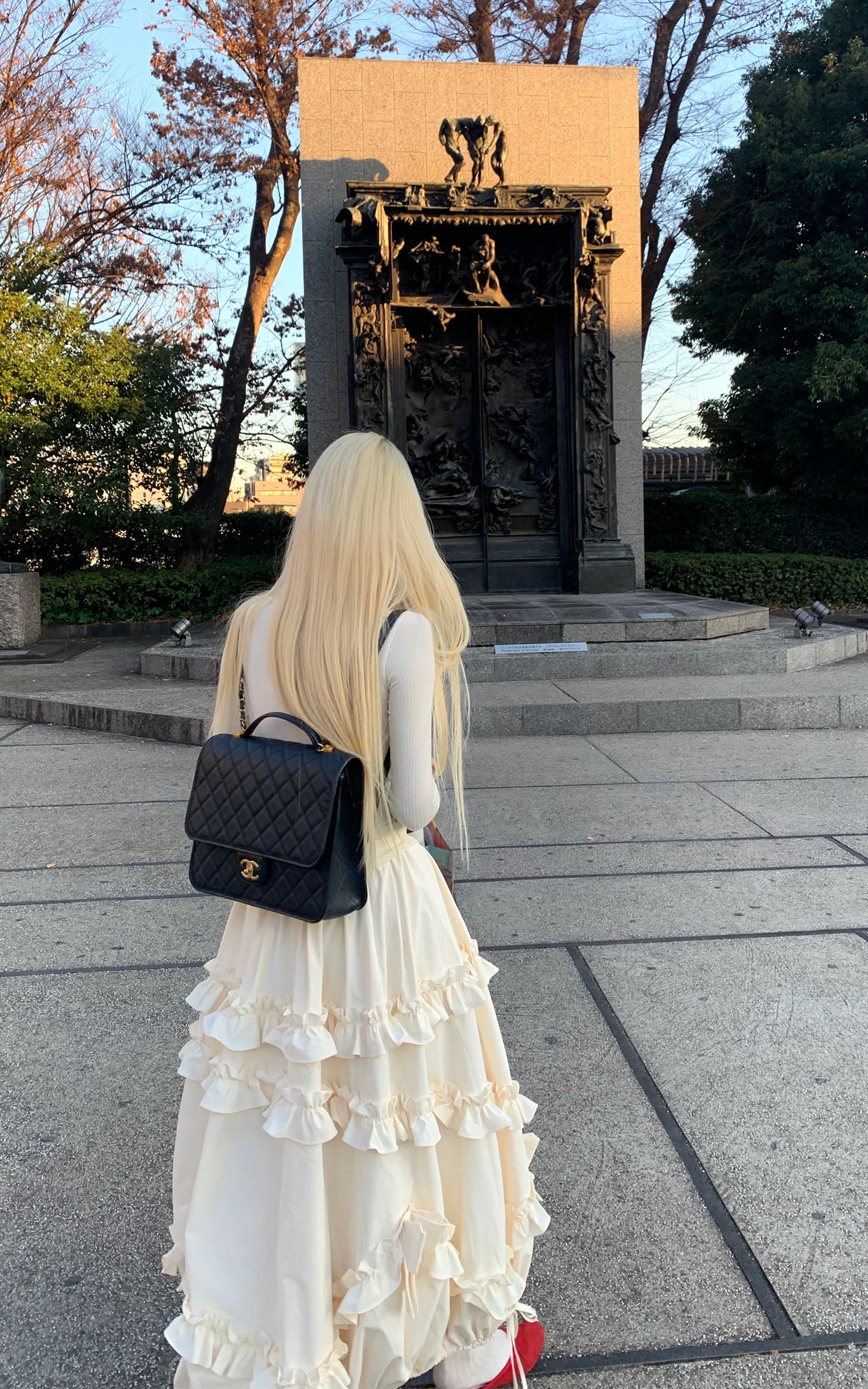 Rase le sol リボン付きフリルバルーンスカート