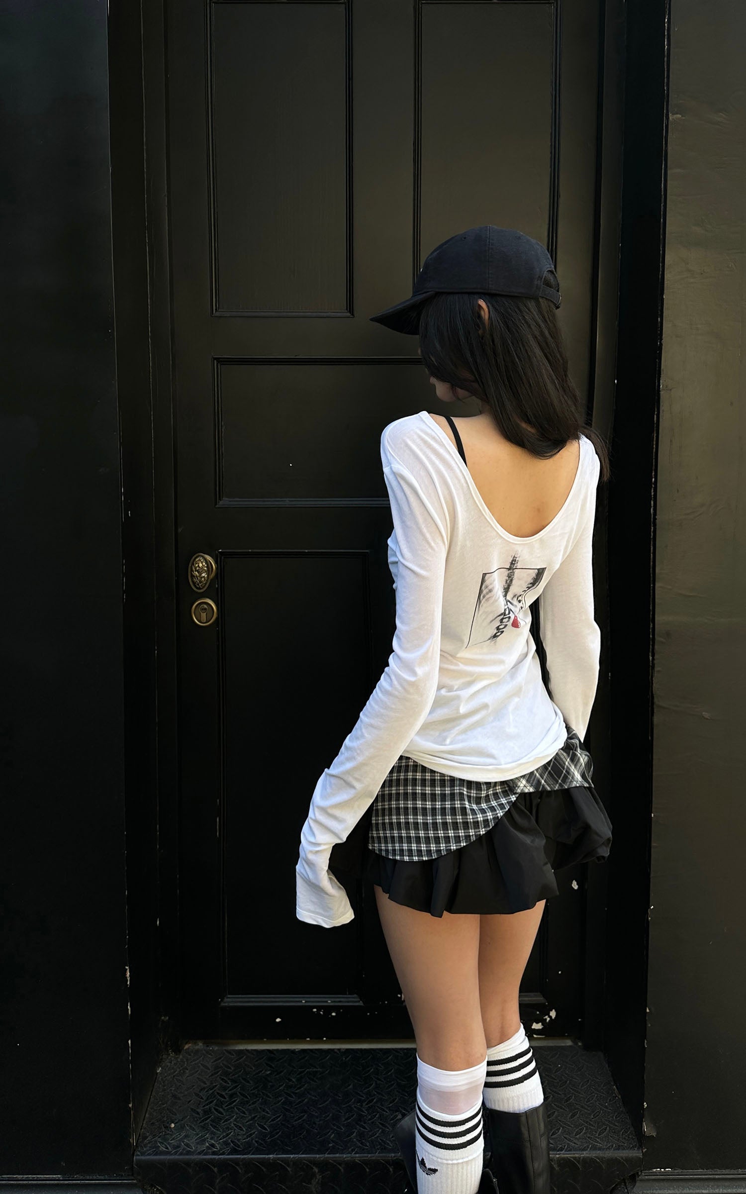 WARDEN EDGE Deconstructed Plaid Layered Pleated Mini Skirt