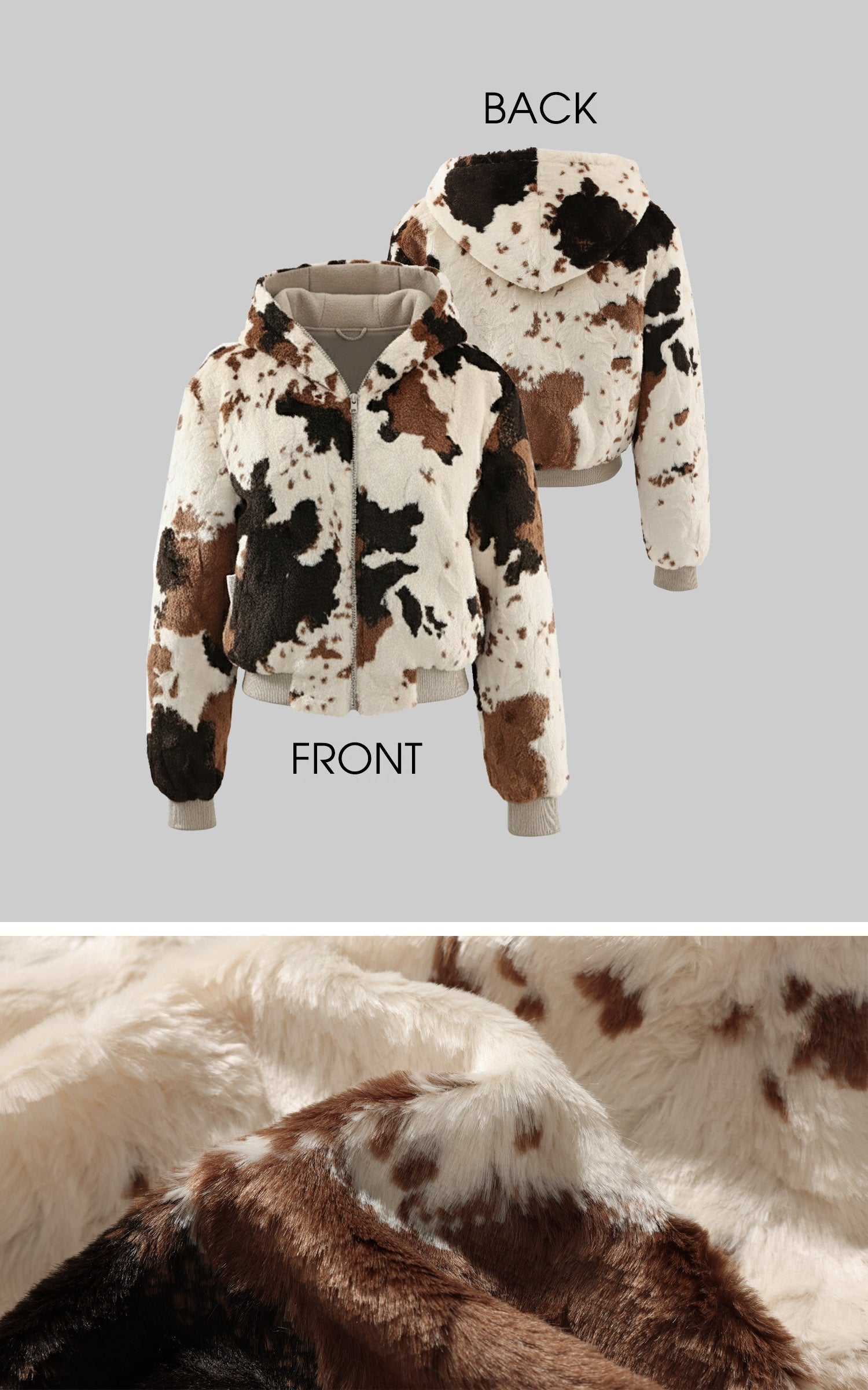 WARDEN EDGE リバーシブルジャケット、スムースニットと牛柄ファー生地使用