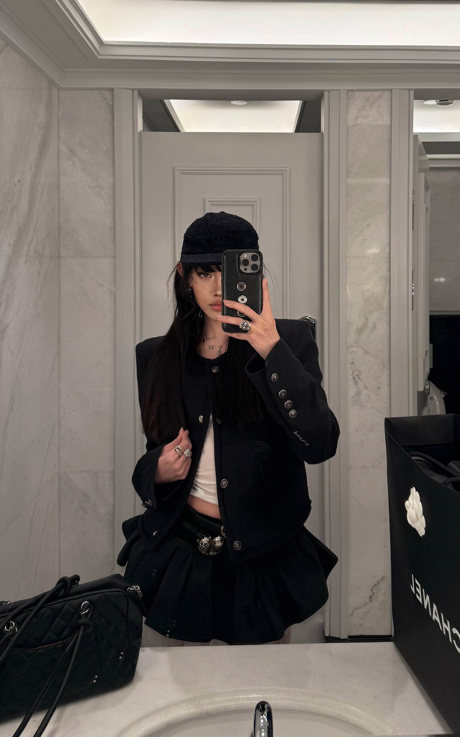 WARDEN EDGE レイヤードチュールパネルミニスカート