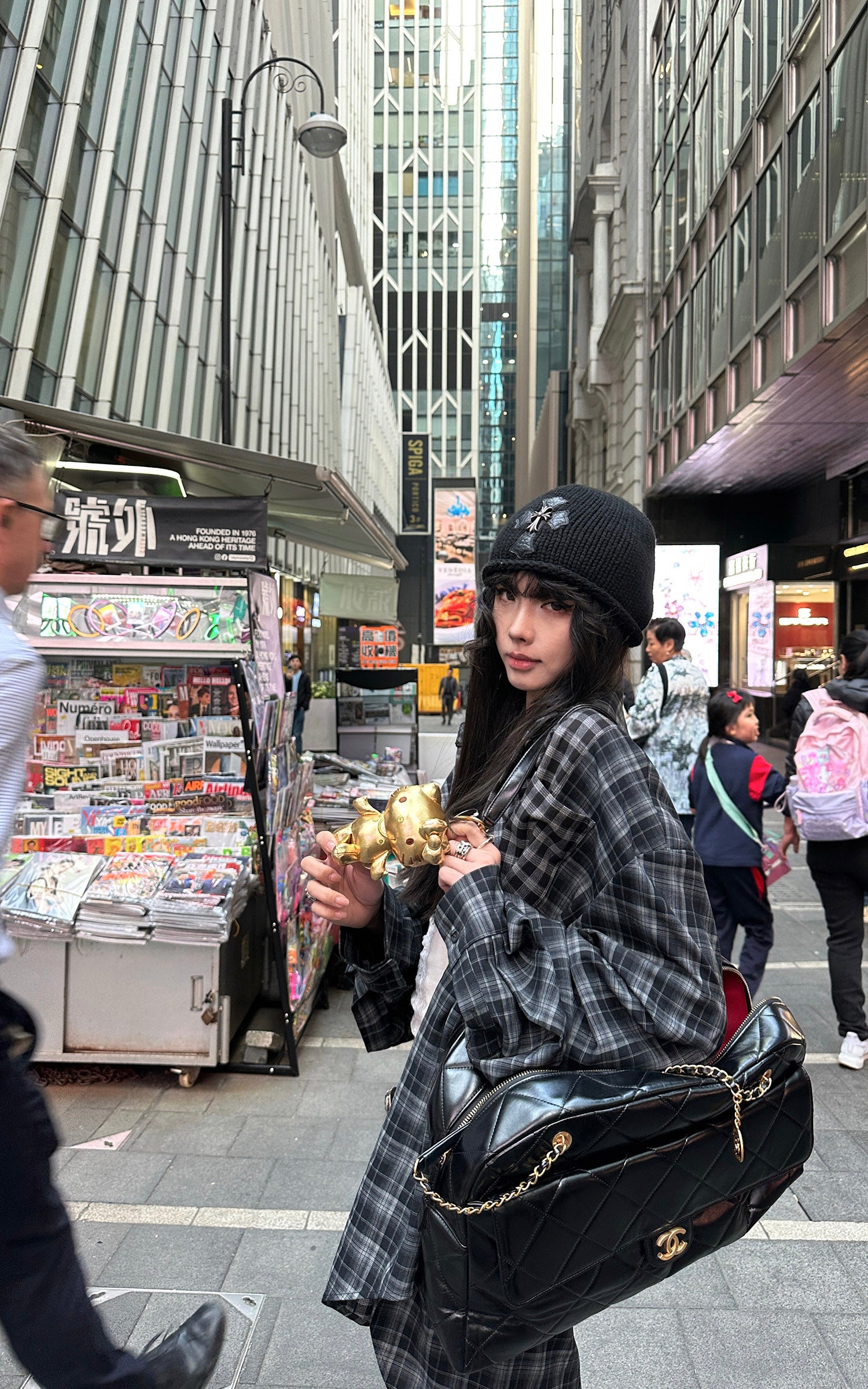 パッチワークチェック リラックスフィットシャツ